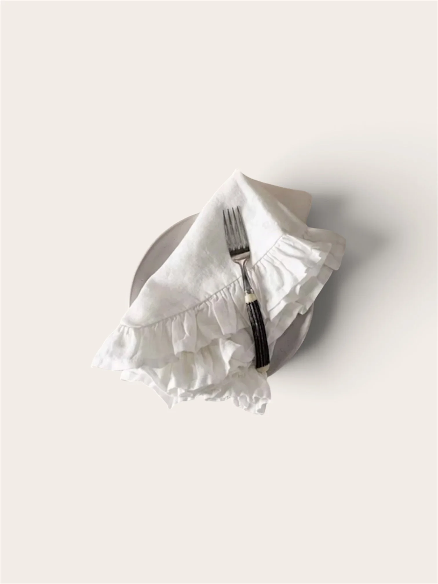 Ruffle Napkin- White