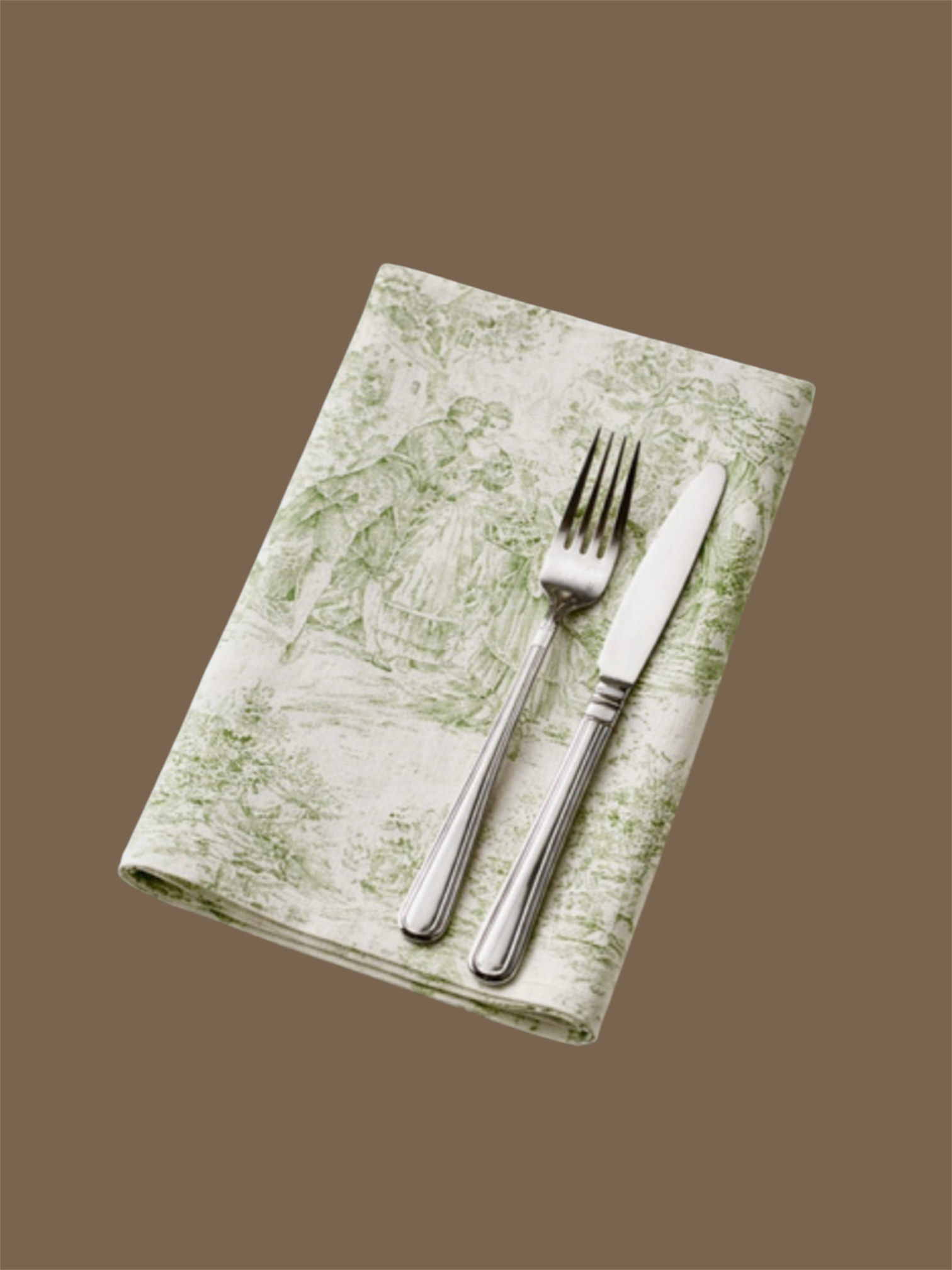 Toile De Jouy Green Napkin