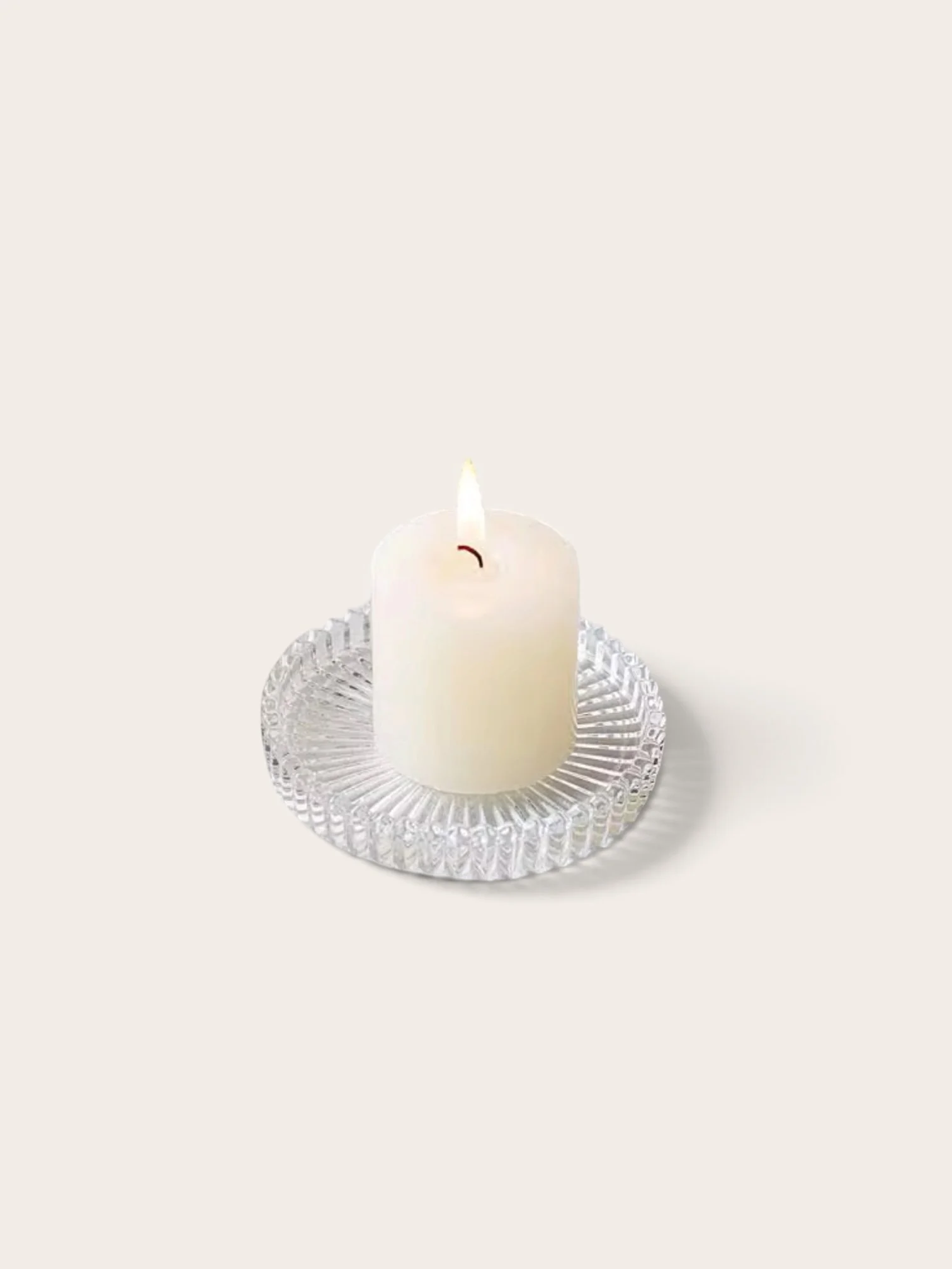 Ribbed Glass Candle Wax Catchers
