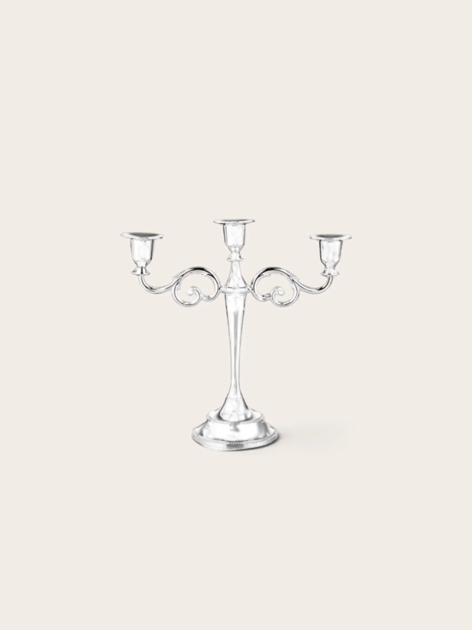 3 Arm Silver Candelabra