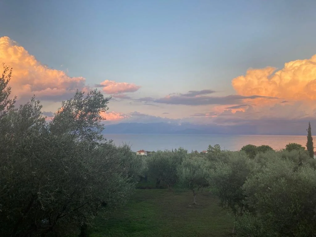 view from the villas of the Mediterranean sea, Greece