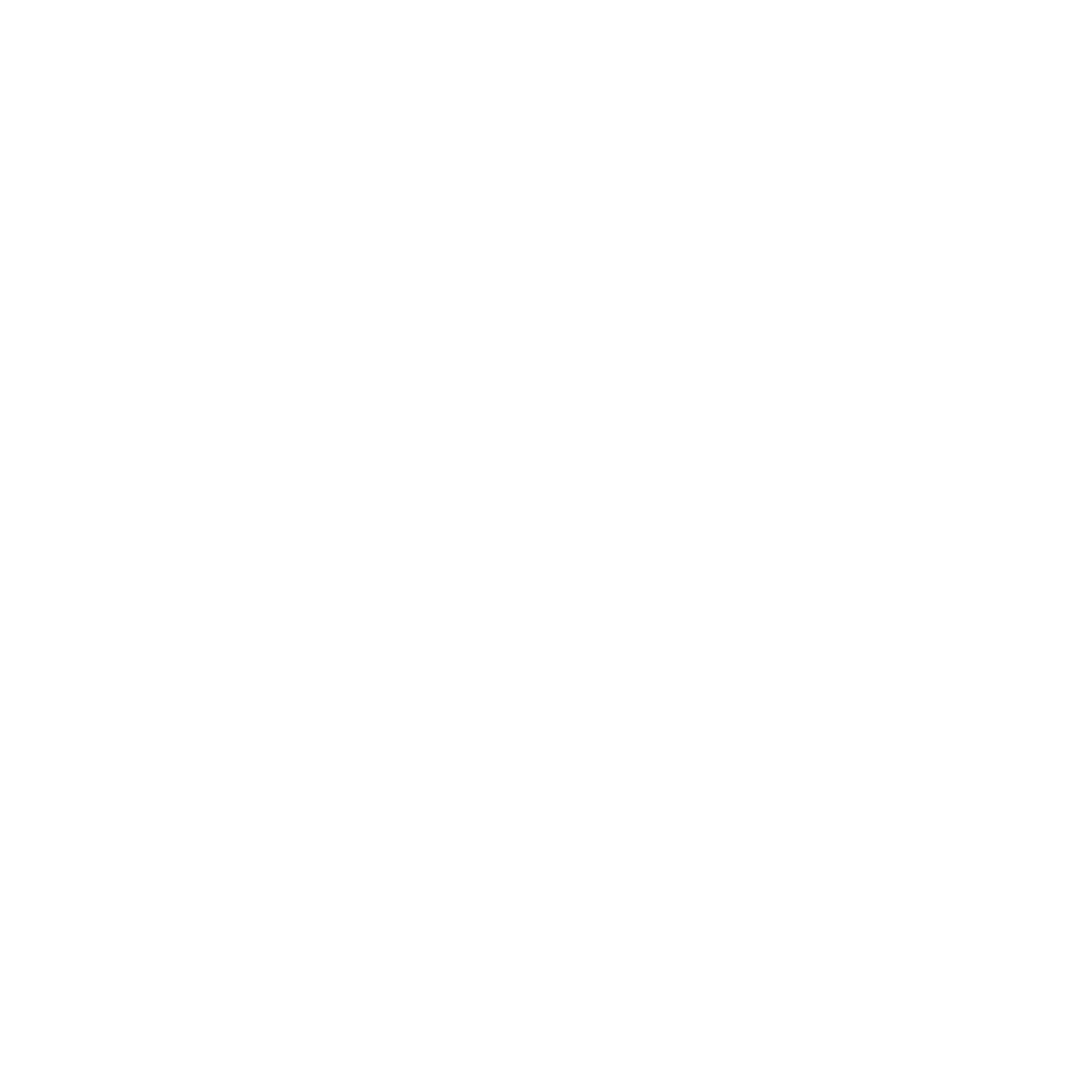 Minimalist white outline of two overlapping leaves on a black background.