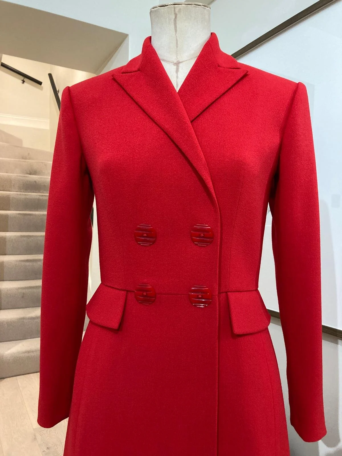 Red dress coat by PETAR