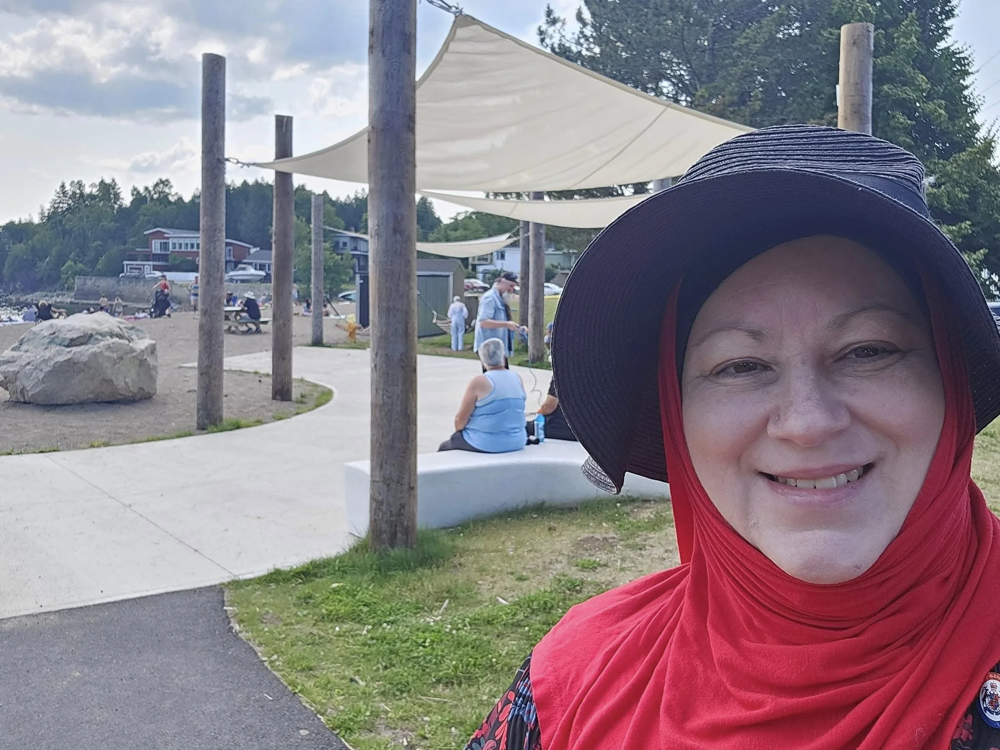 Paula at Passport to Parks in Dominion park after the renovations that she voted for. 