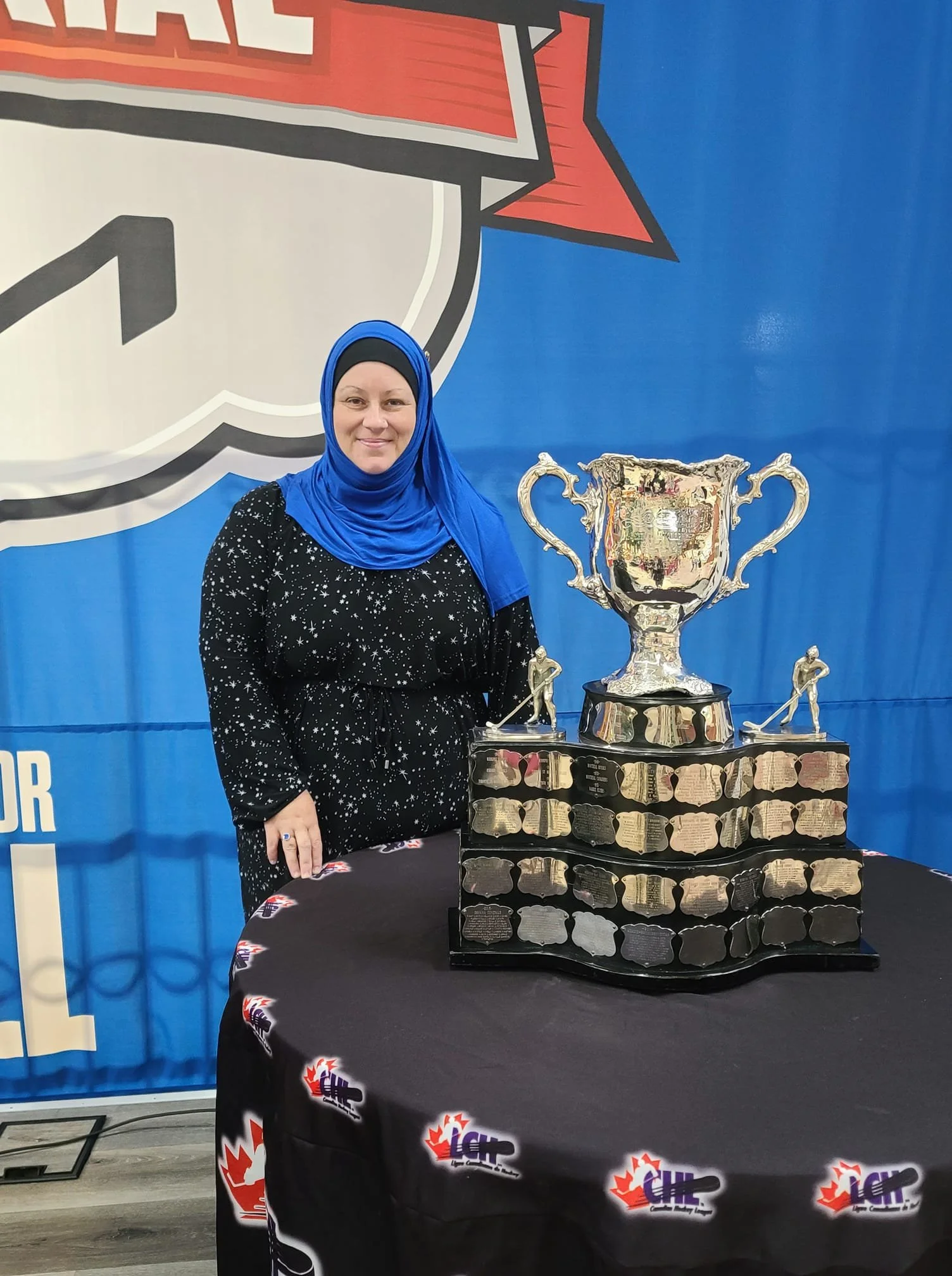 Paula at the Memorial cup announcement which she supported. 