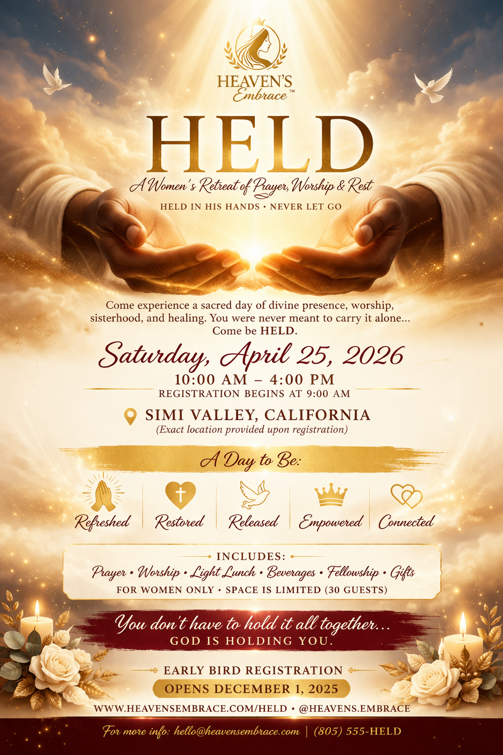 HELD: The Retreat Experience A Women’s Day of Prayer, Release & Restoration