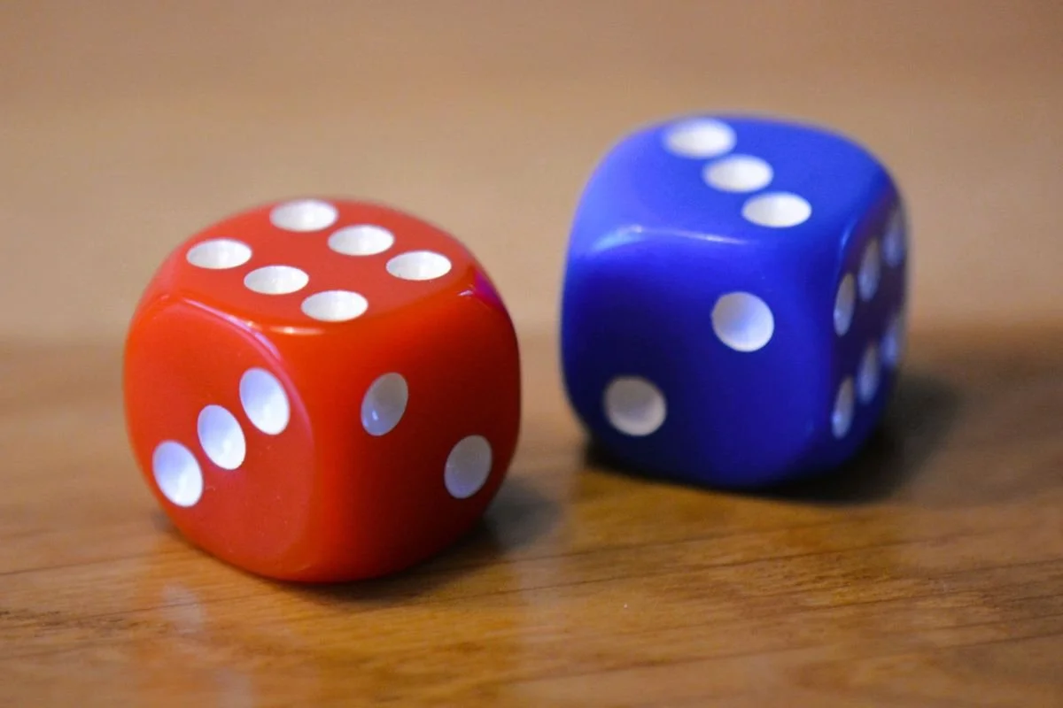 Würfel Opaque 16mm D6 - rot / blau