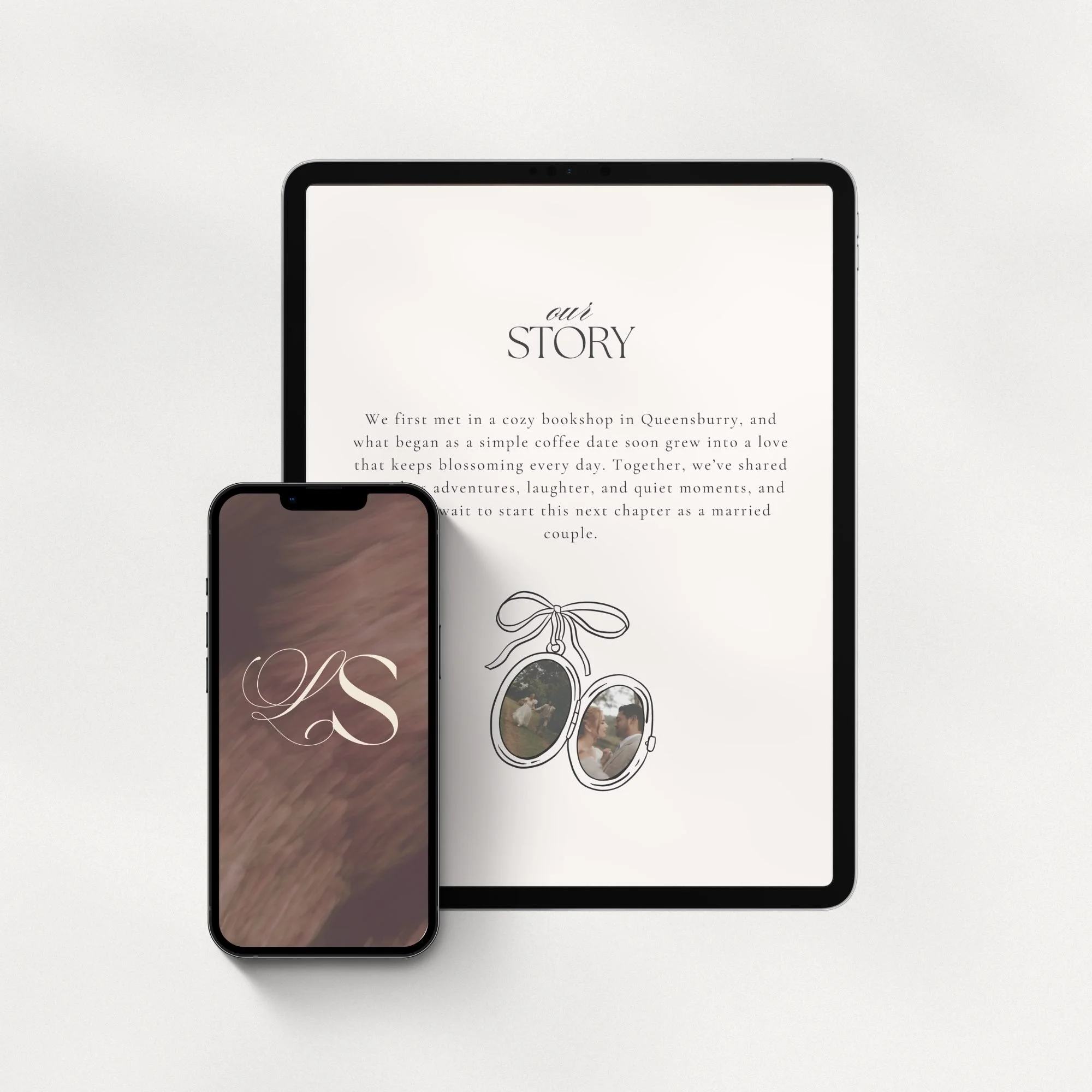 Romantic and timeless wedding website template