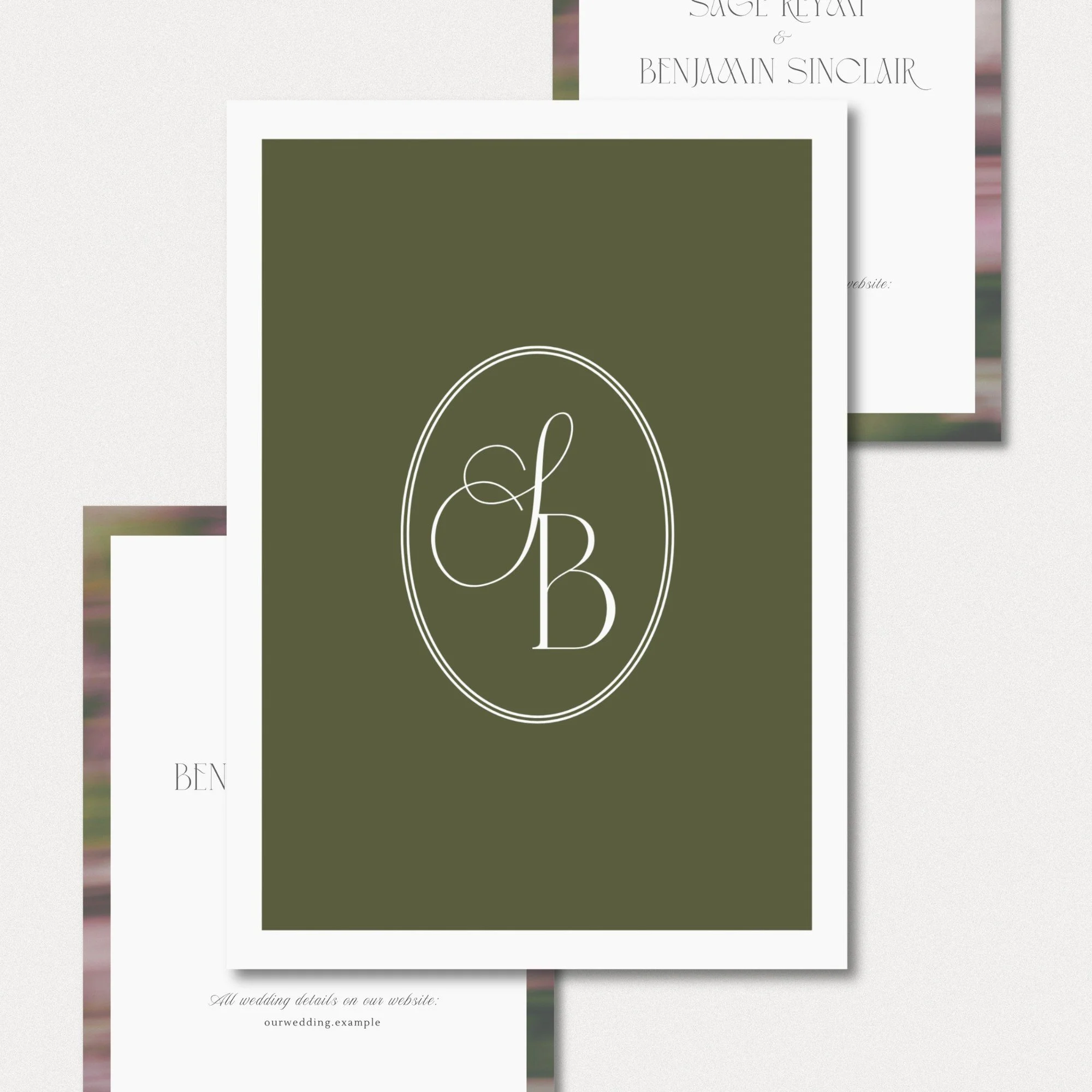 Wedding invitation template styled mockup