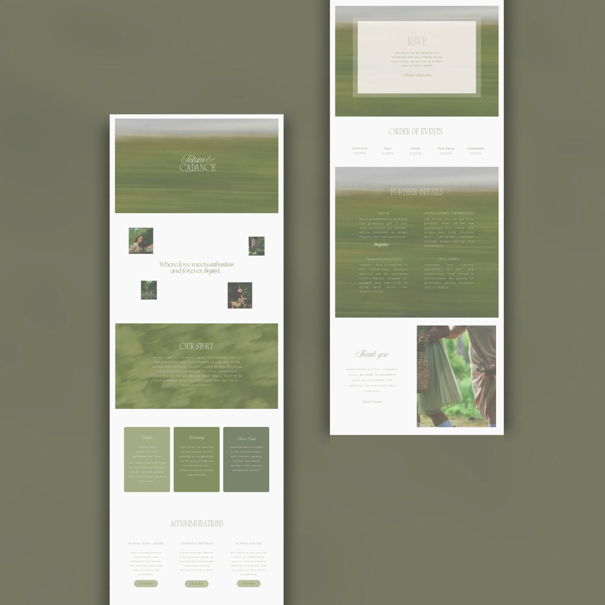 Modern editorial wedding website design preview
