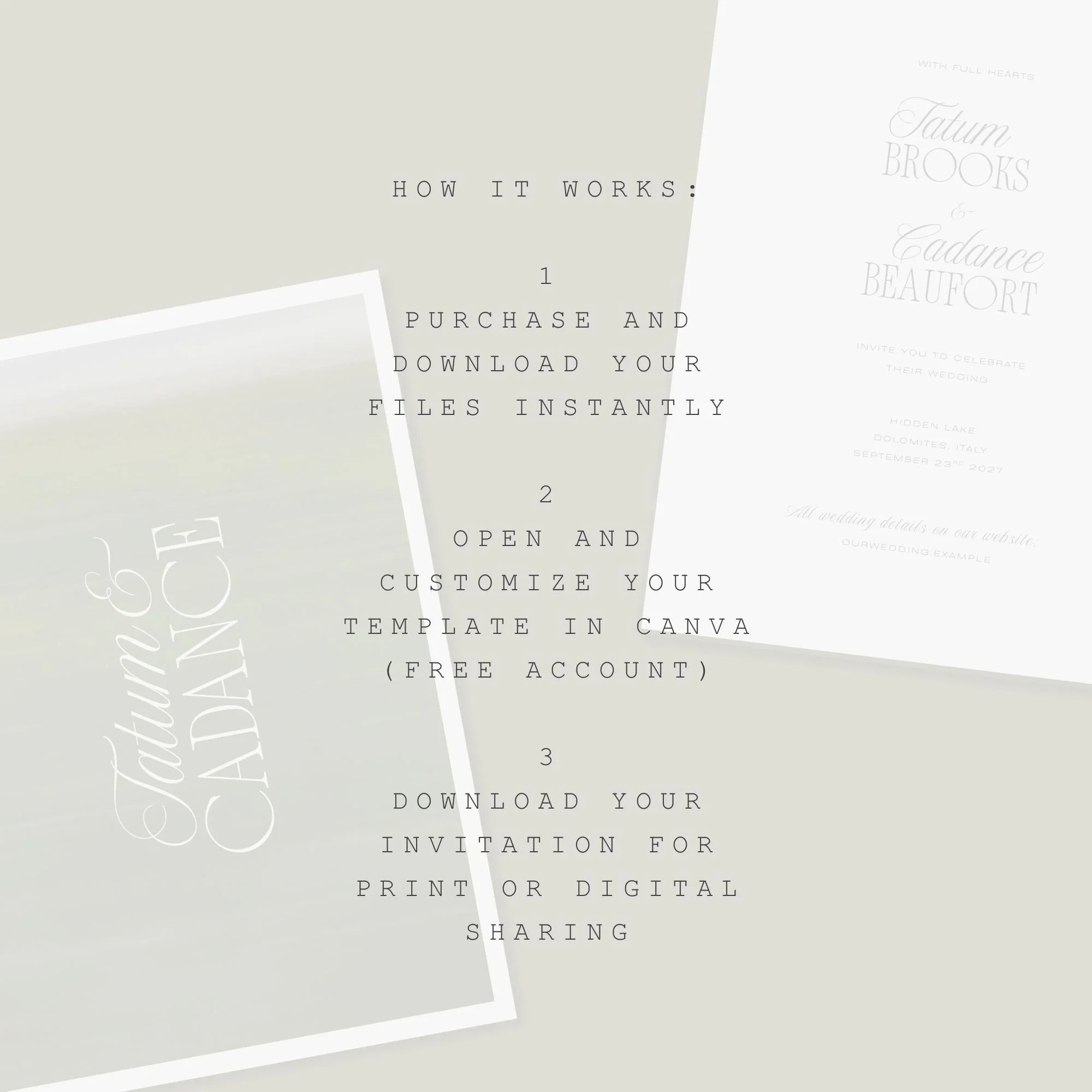 How to customize modern wedding invitation template in Canva