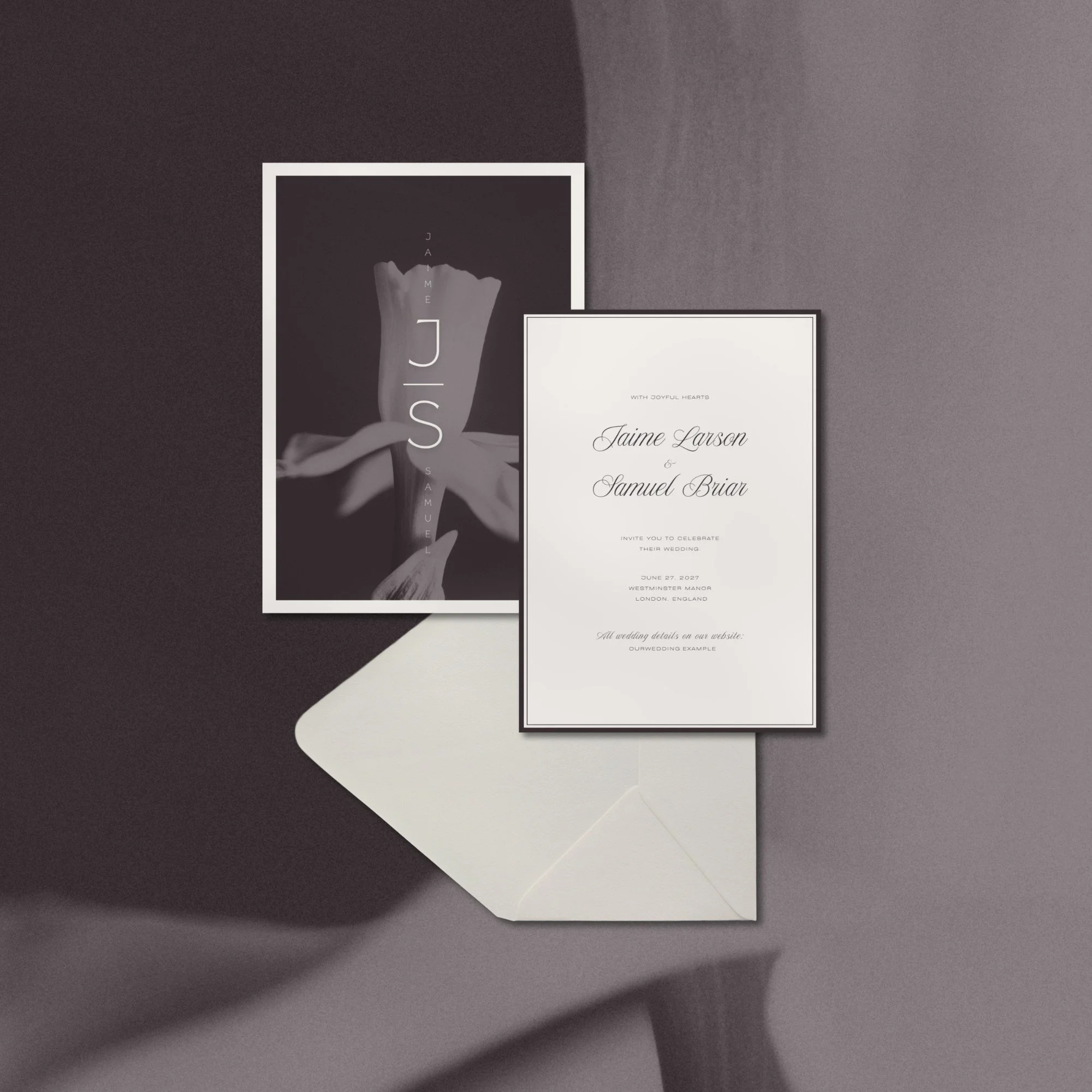 Elegant wedding invitation layout
