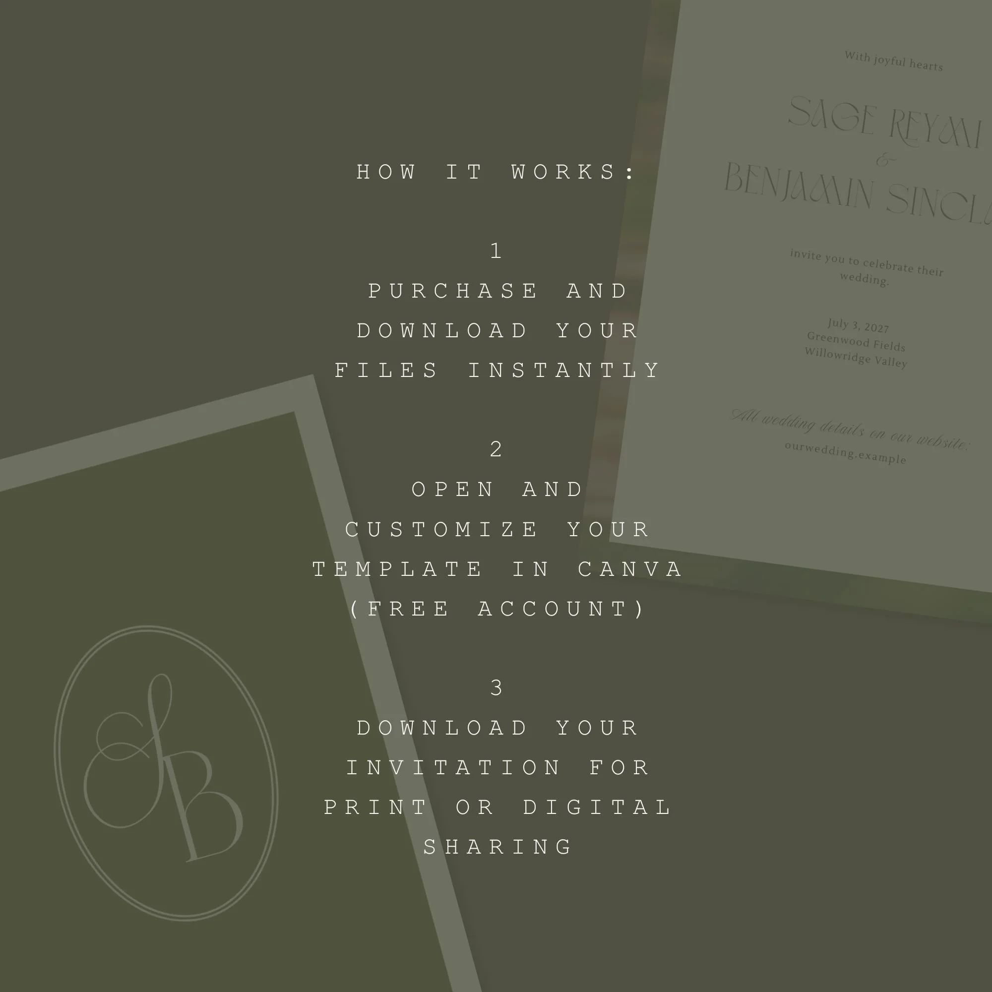 How to edit timeless wedding invitation template in Canva