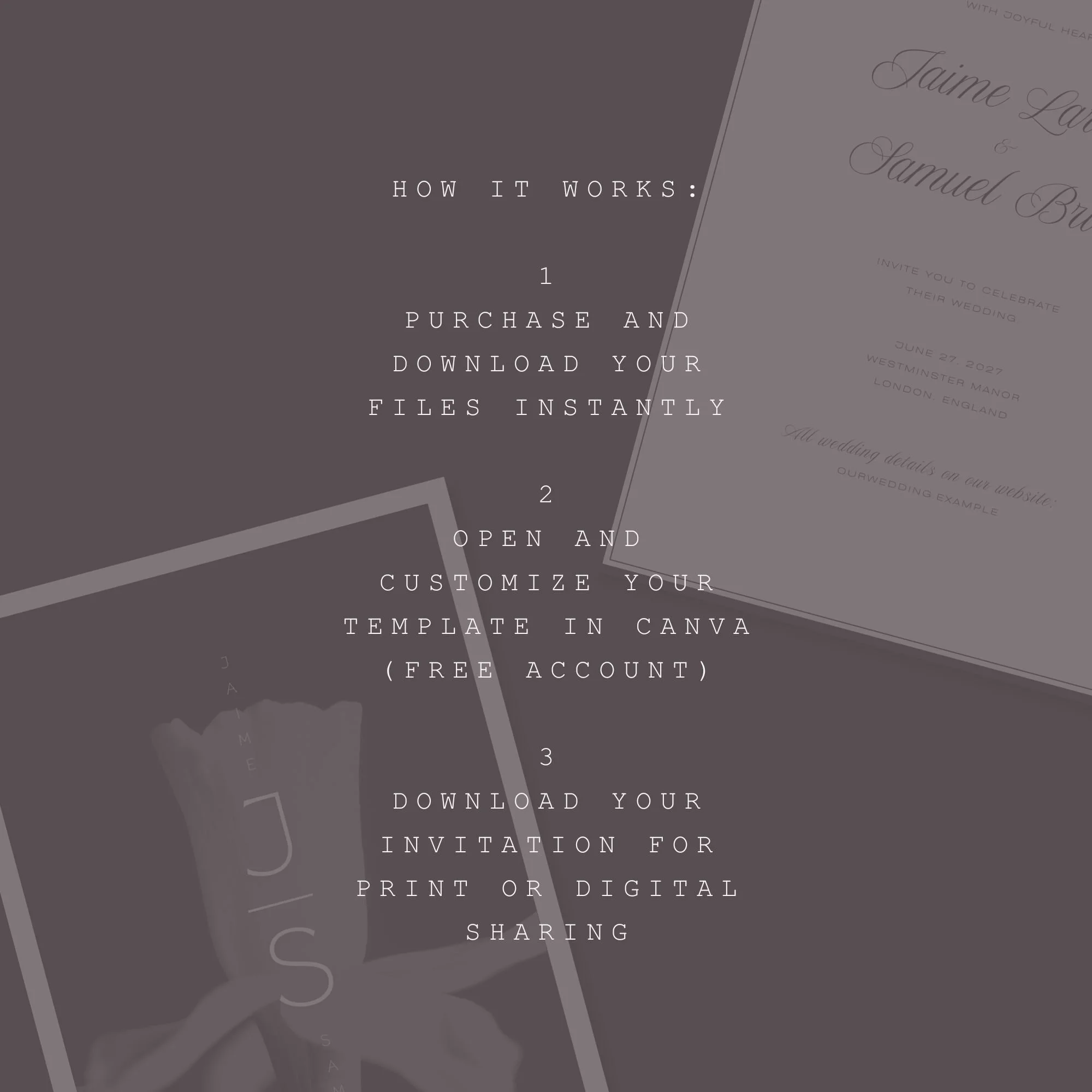 How to customize elegant wedding invitation template in Canva