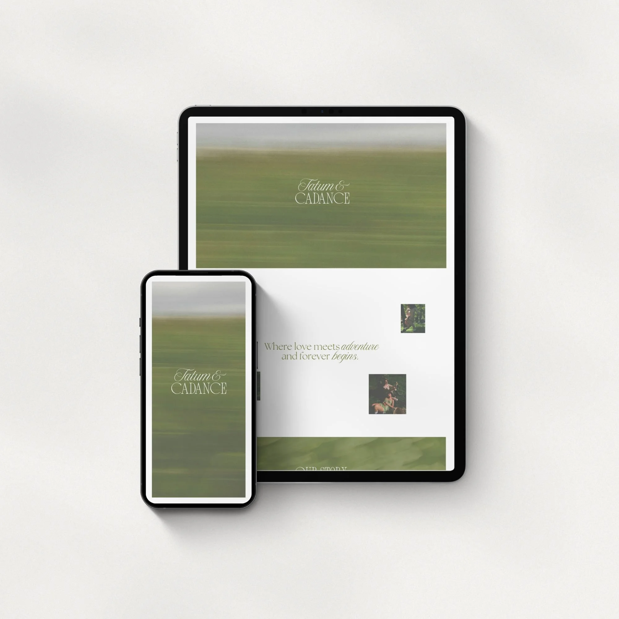 Modern wedding website template with aesthetic design