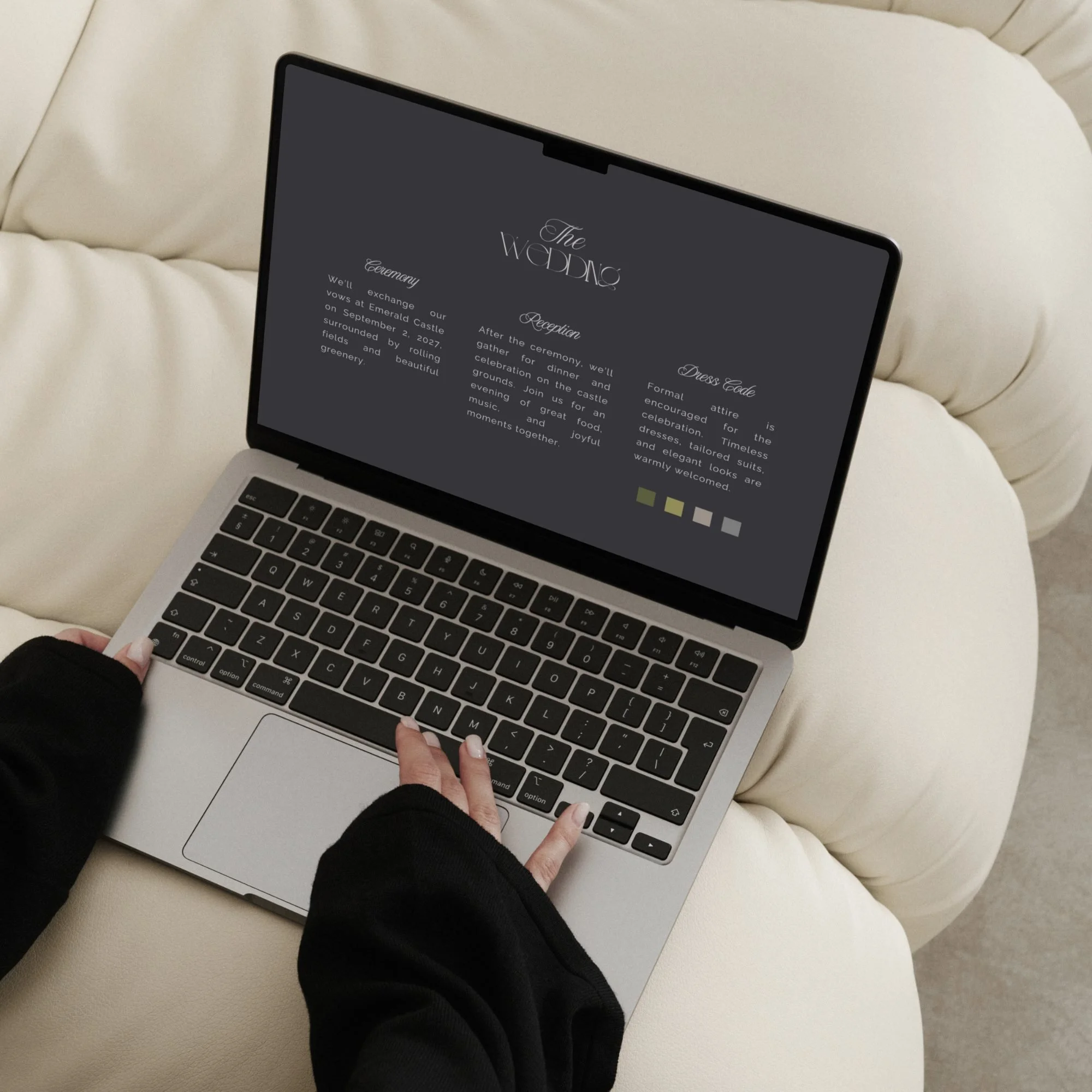 Luxury wedding website template for modern couples