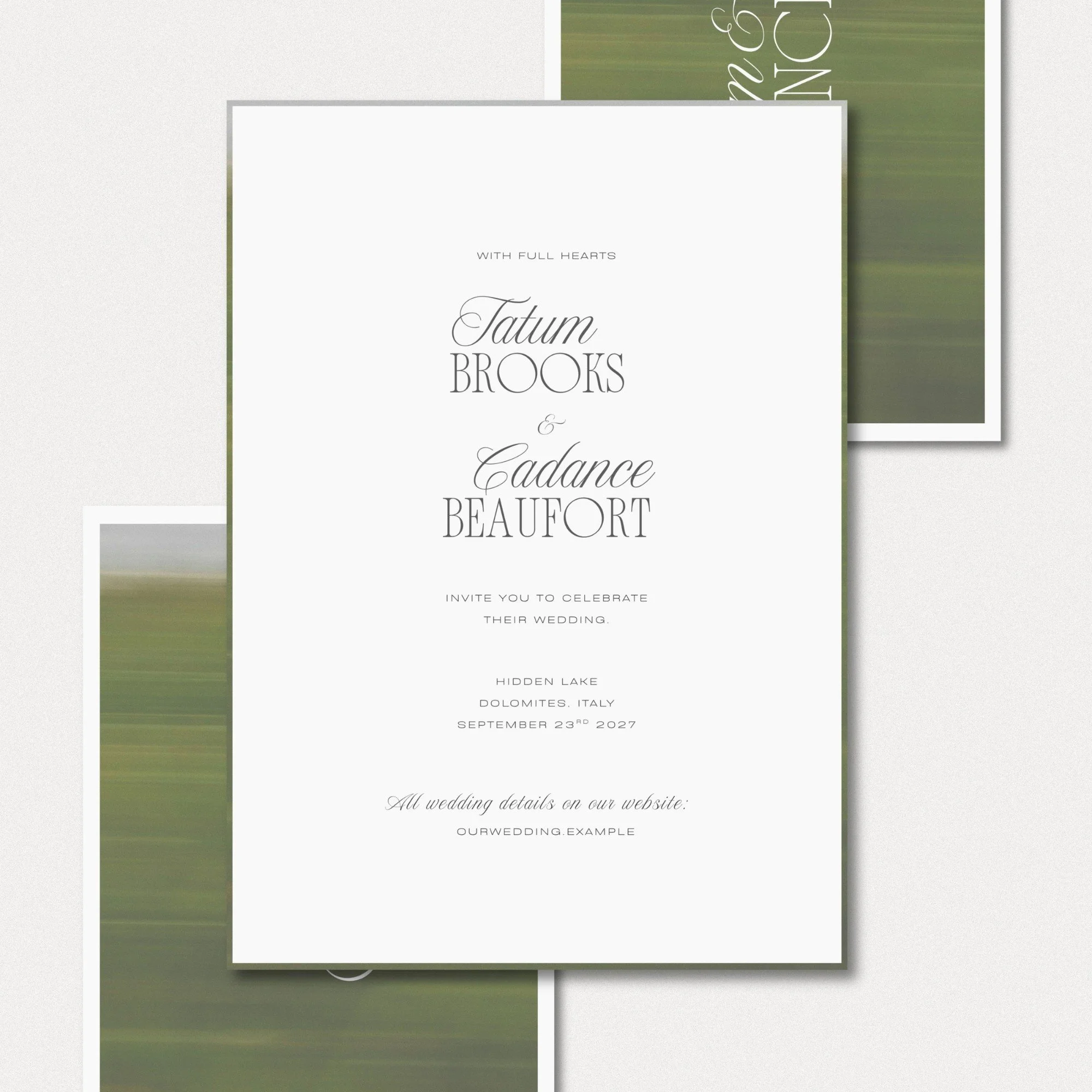 Editorial wedding invitation template editable in Canva