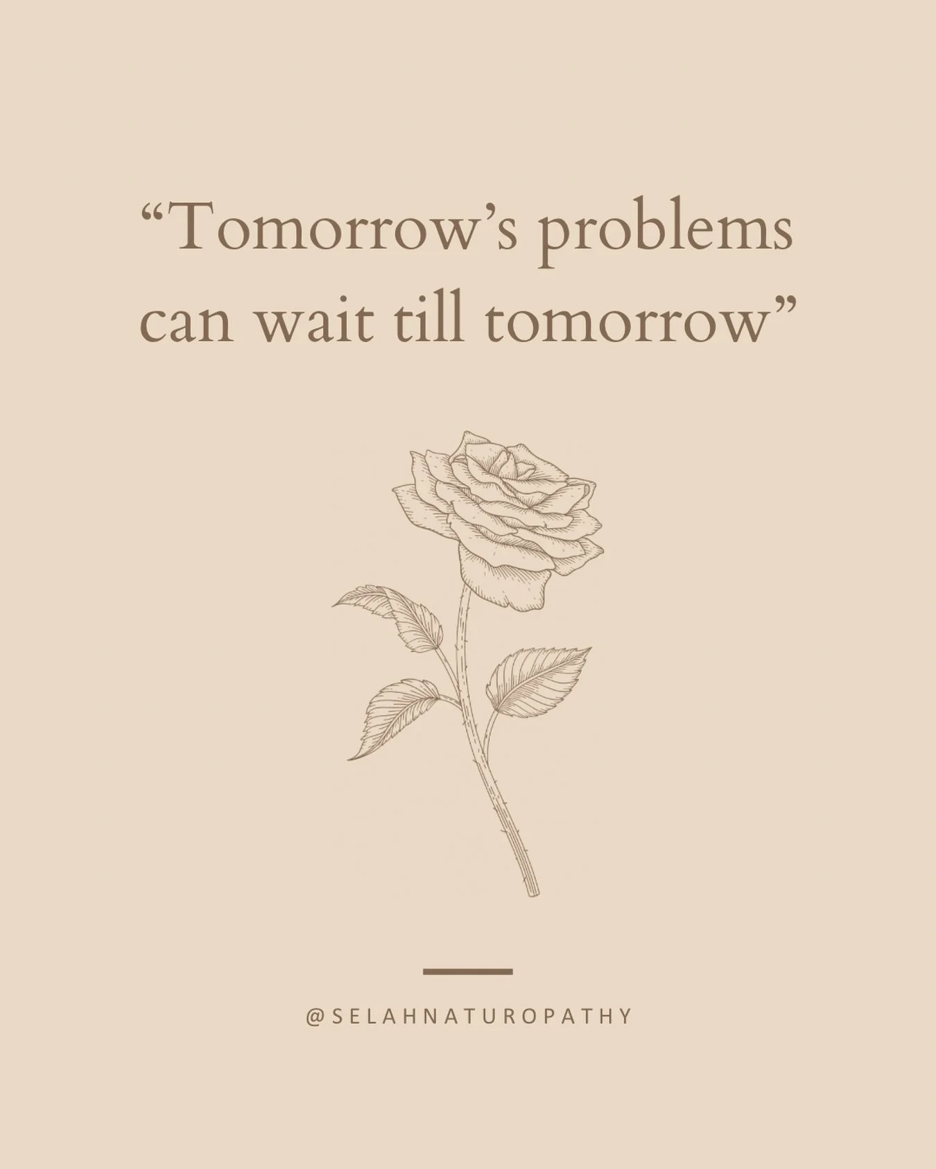 Not avoidance.

Not denial.

Just trusting that some things can be carried by tomorrow&rsquo;s version of you.