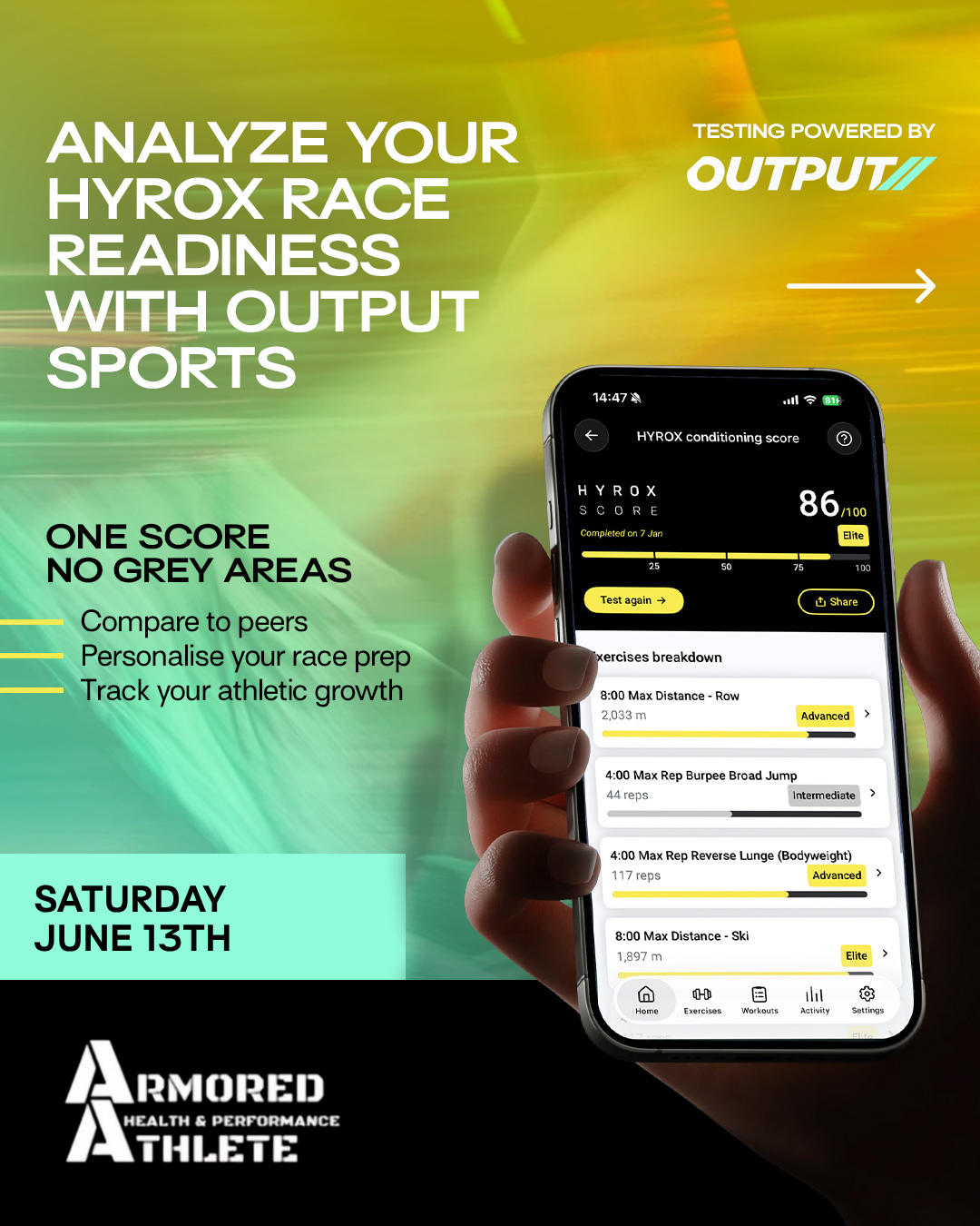 Output Sports Hyrox Conditioning Test at Armored Athlete - Saturday, June 13th @9am