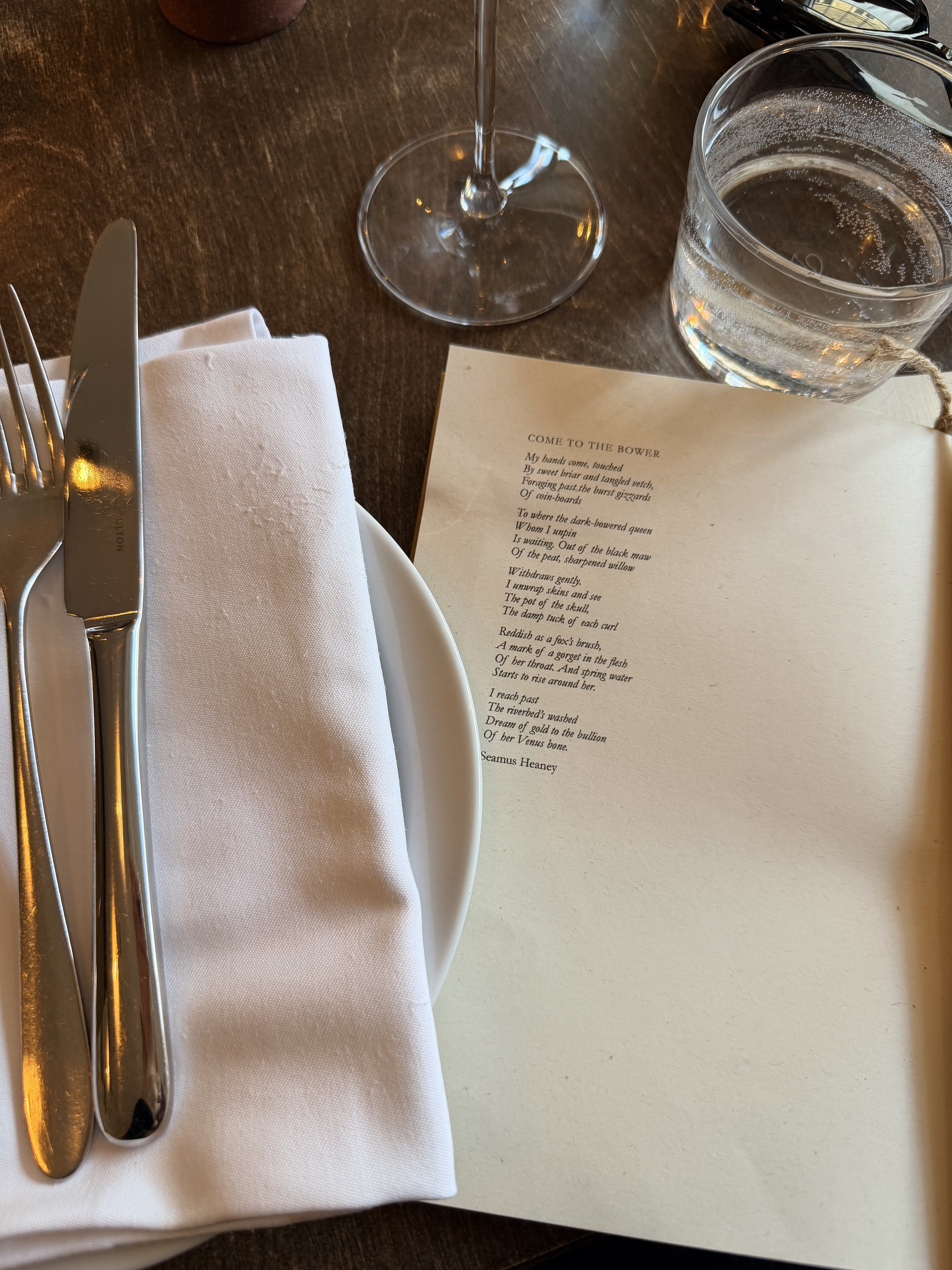 I adore well-planned first dates. Dinner first, always. Poetry? A bonus.