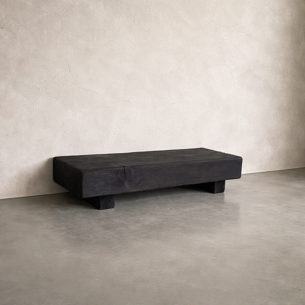 banc bas console en bois brûlé yakisugi japonnais.PNG