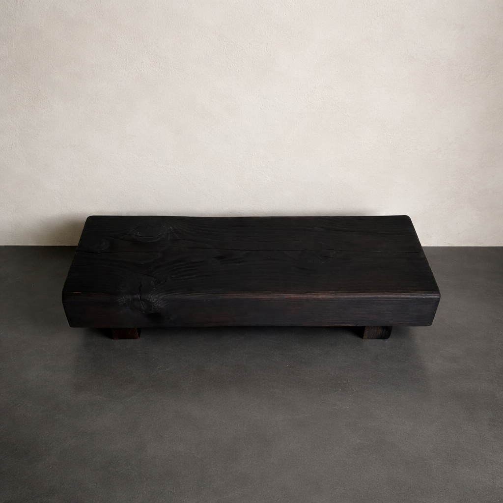 vue dessus console basse collection décoration minimaliste bois noir.PNG