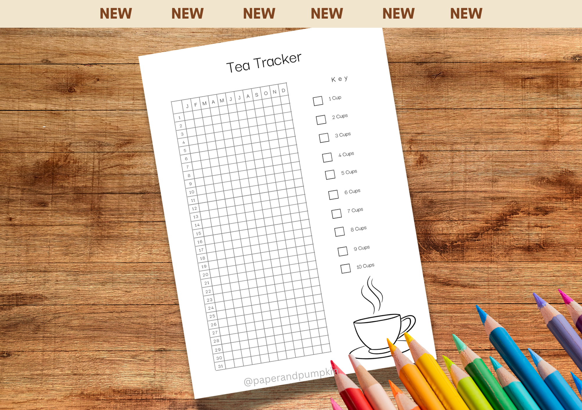 Tea Tracker Bullet Journal Page
