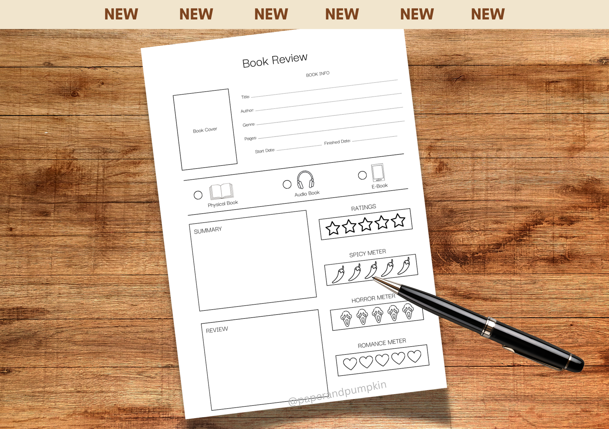 Book Review Bullet Journal Page