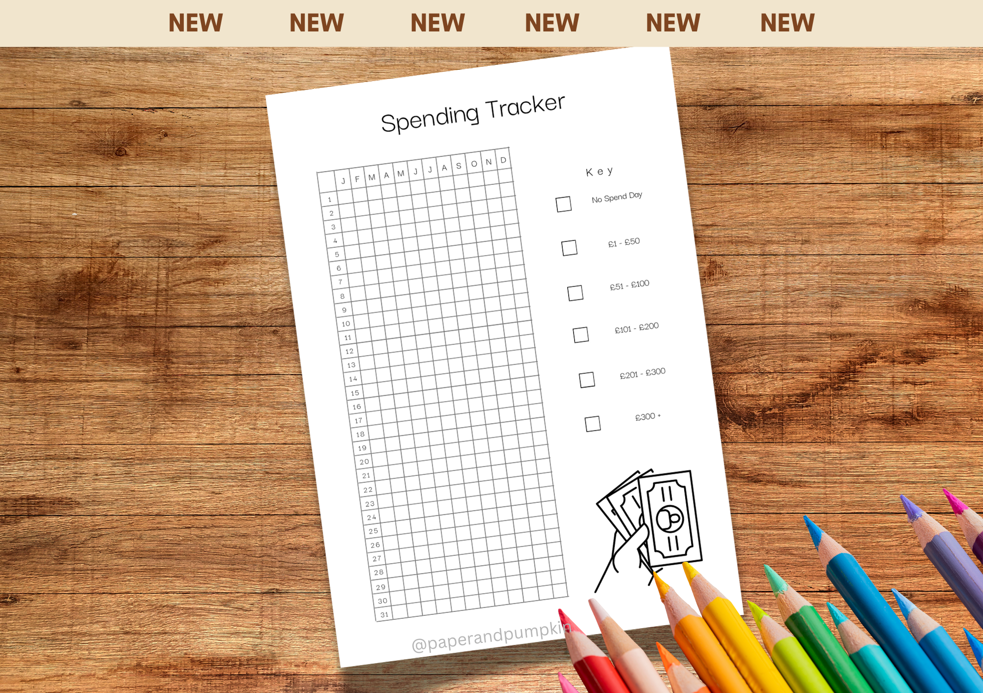 Spending Tracker Bullet Journal Page