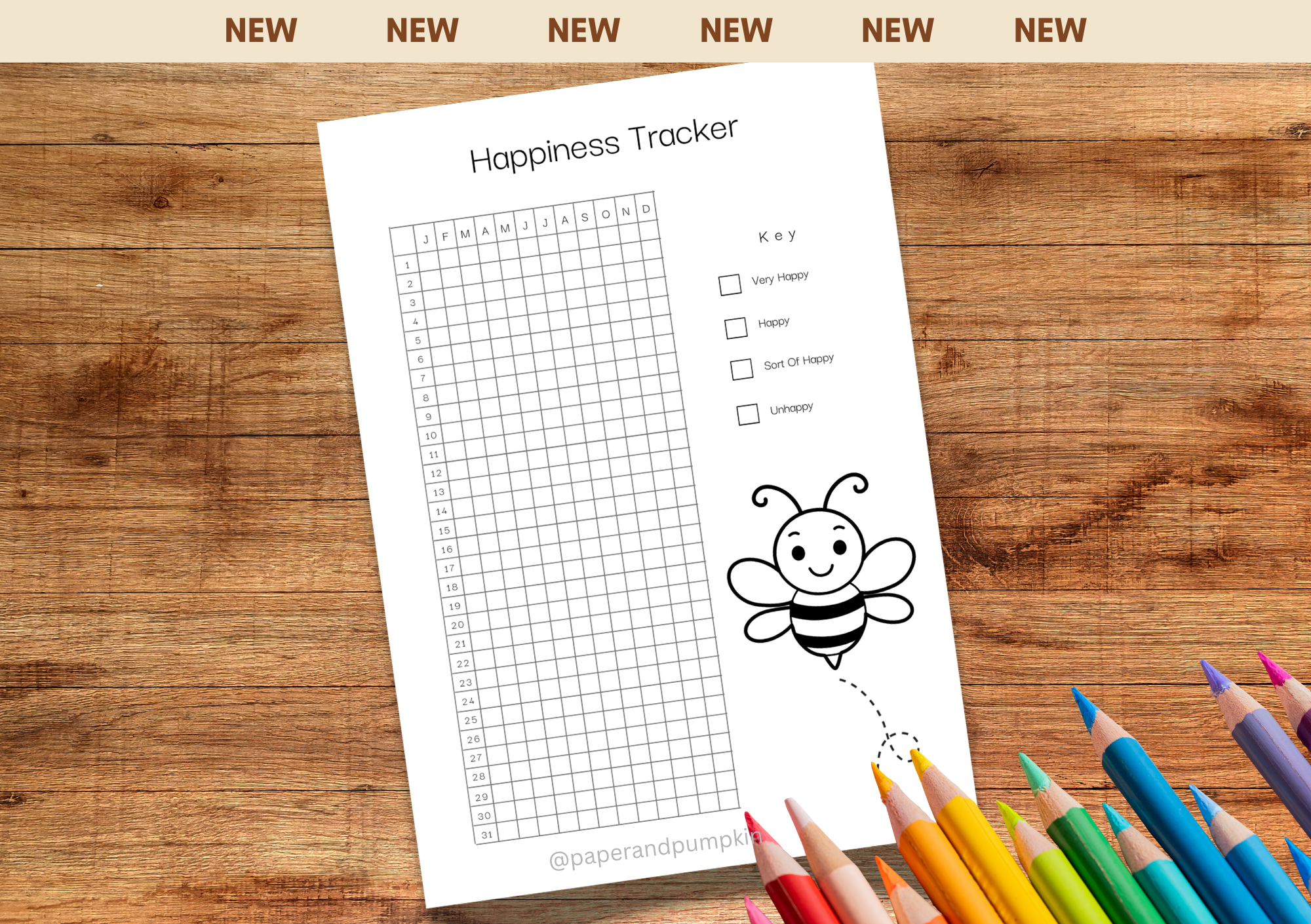 Happiness Tracker Bullet Journal Page