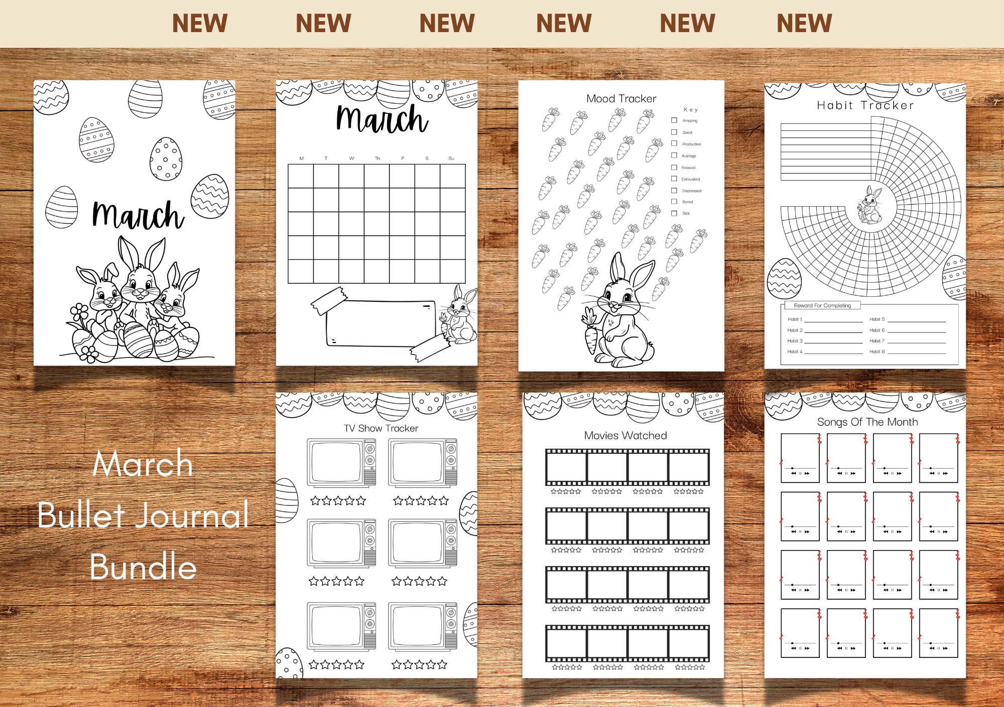 March Bullet Journal Pages