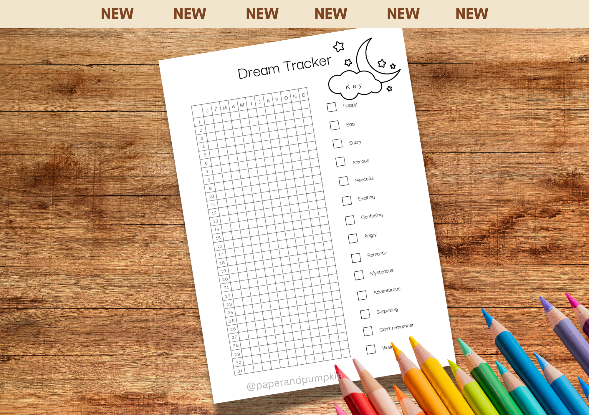 Dream Tracker Bullet Journal Page