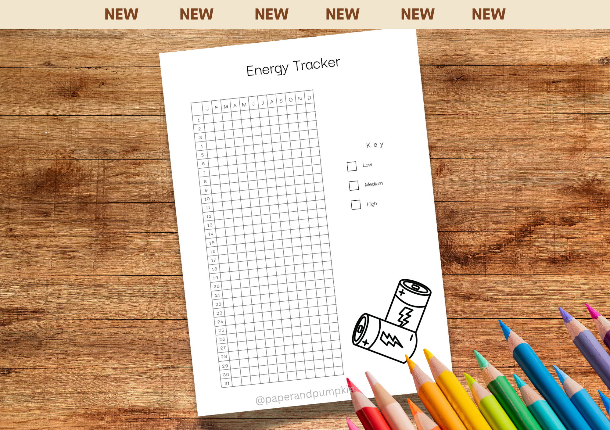 Energy Tracker Bullet Journal Page