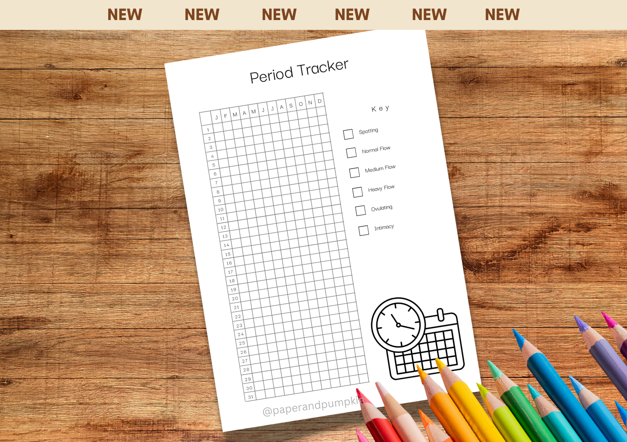 Period Tracker Bullet Journal Page