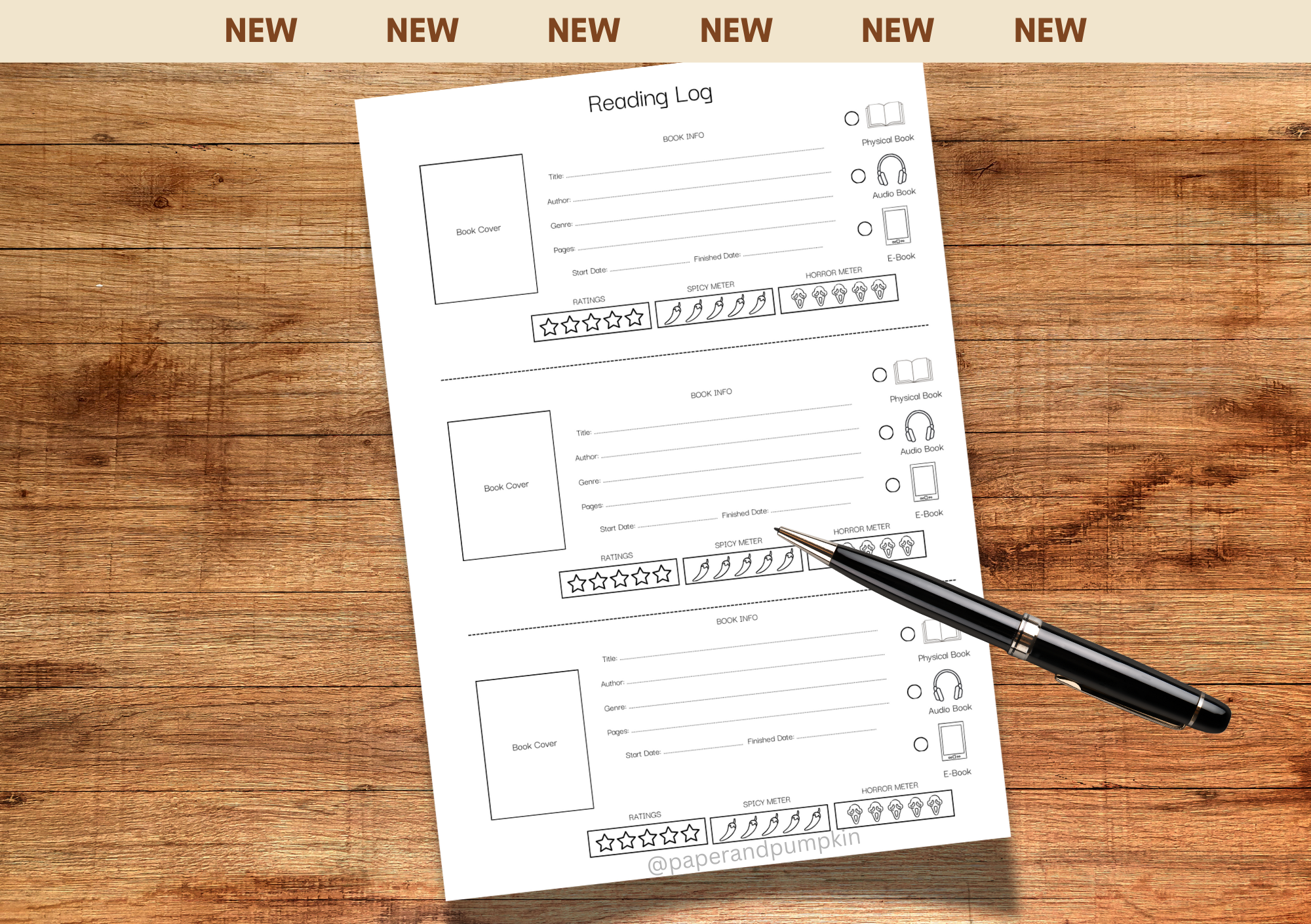 Reading Log Bullet Journal Tracker