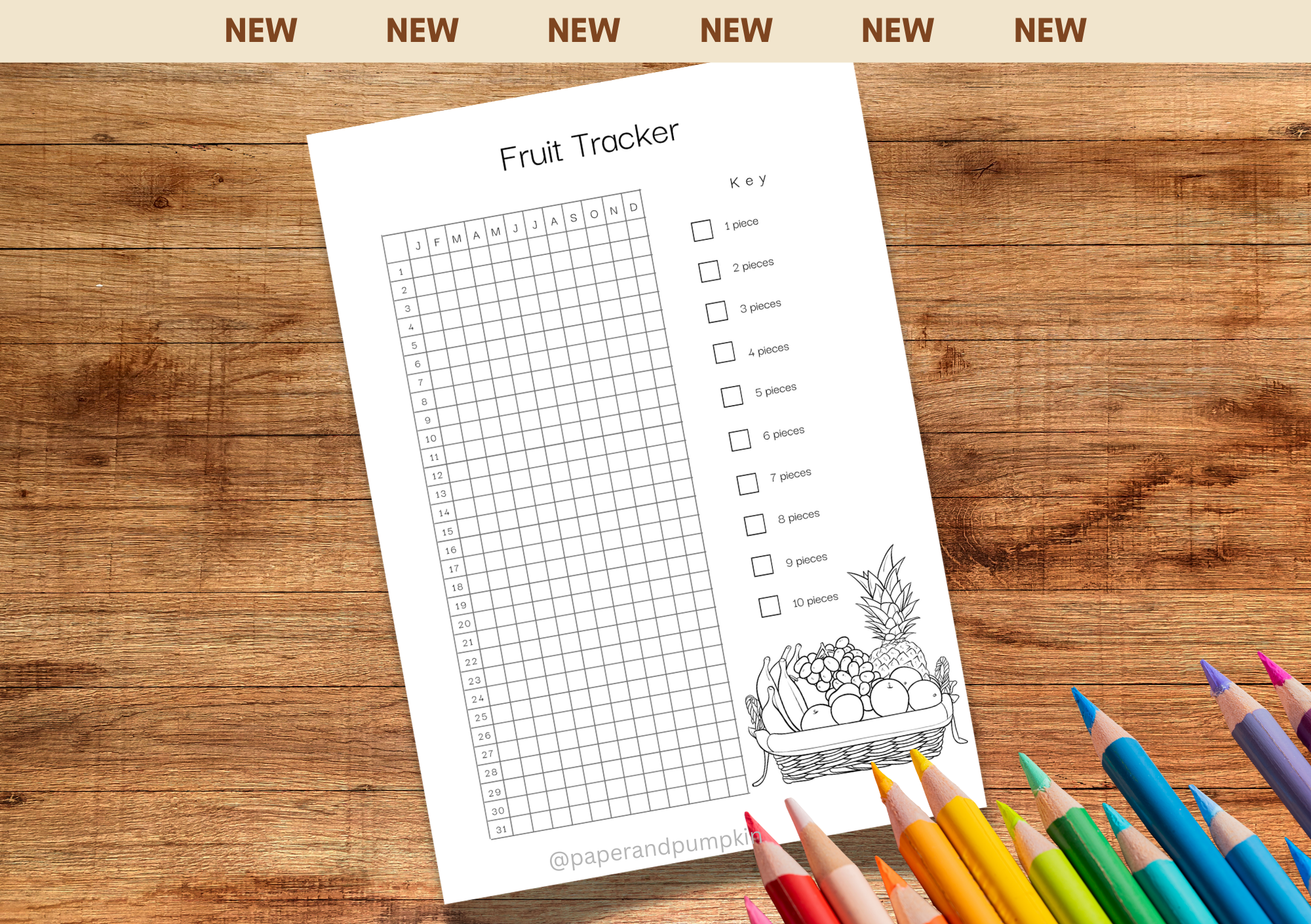 Fruit Tracker Bullet Journal Page