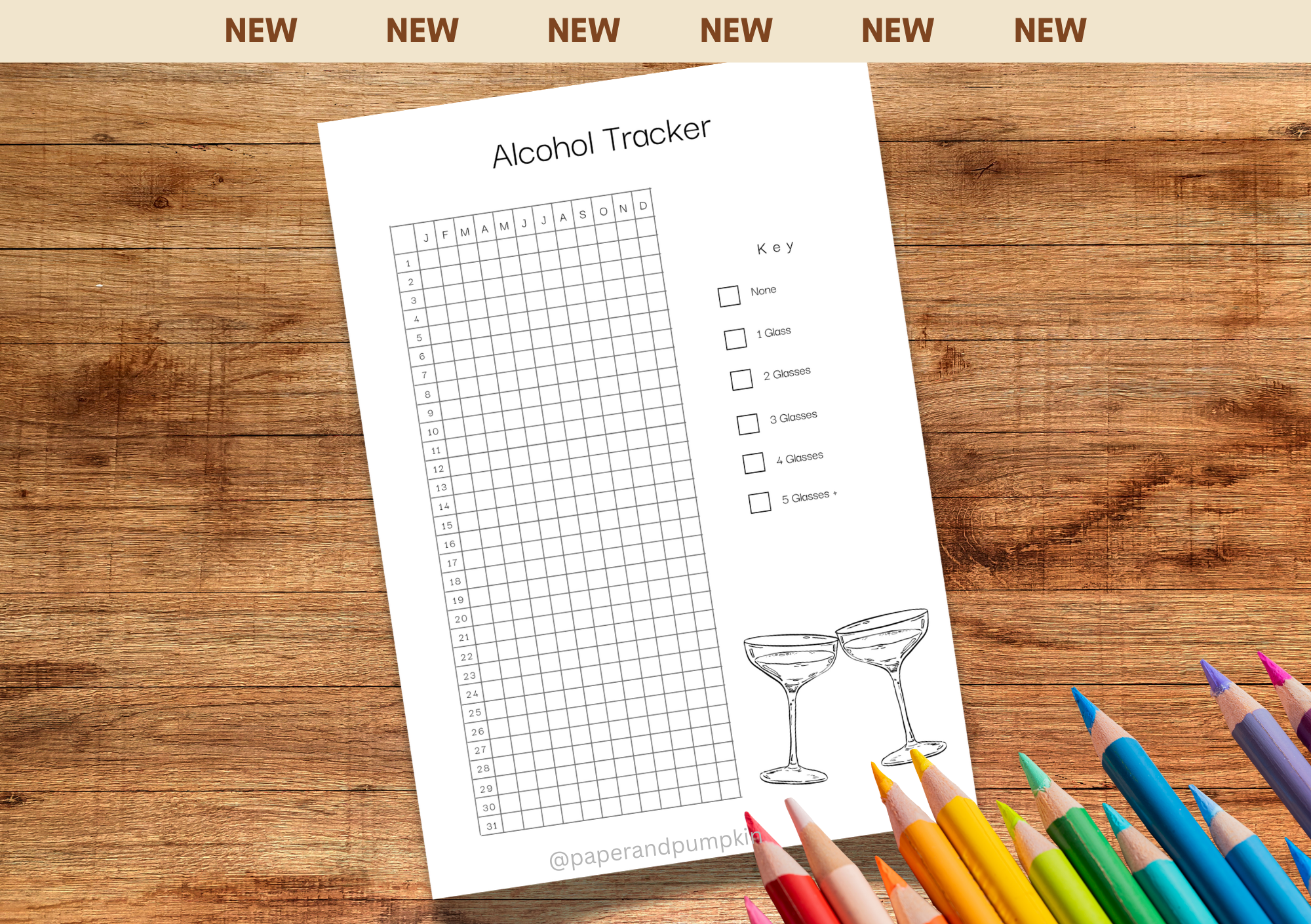 Alcohol Tracker Bullet Journal Page