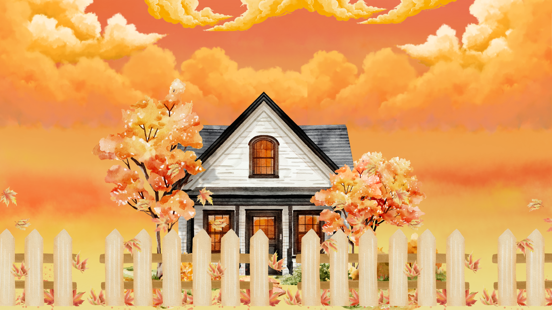 Autumn Scene Digital Download Desktop Wallpaper
