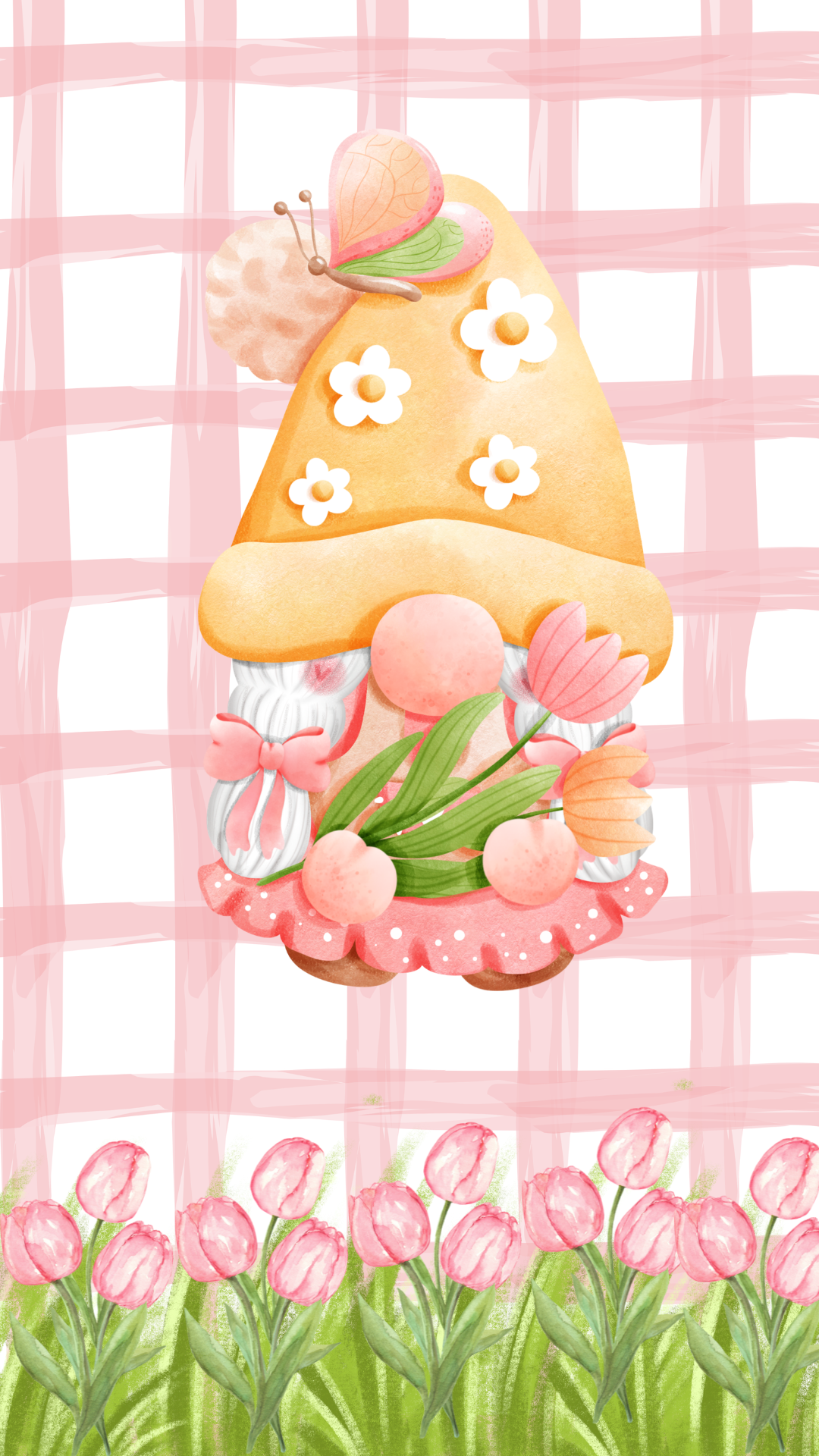 Tulip Gonk Digital Download Phone Wallpaper