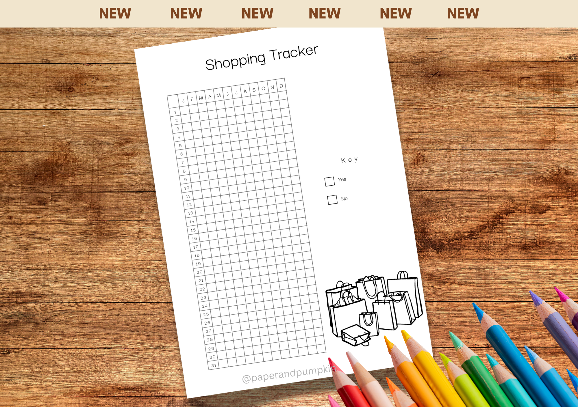 Shopping Tracker Bullet Journal Page