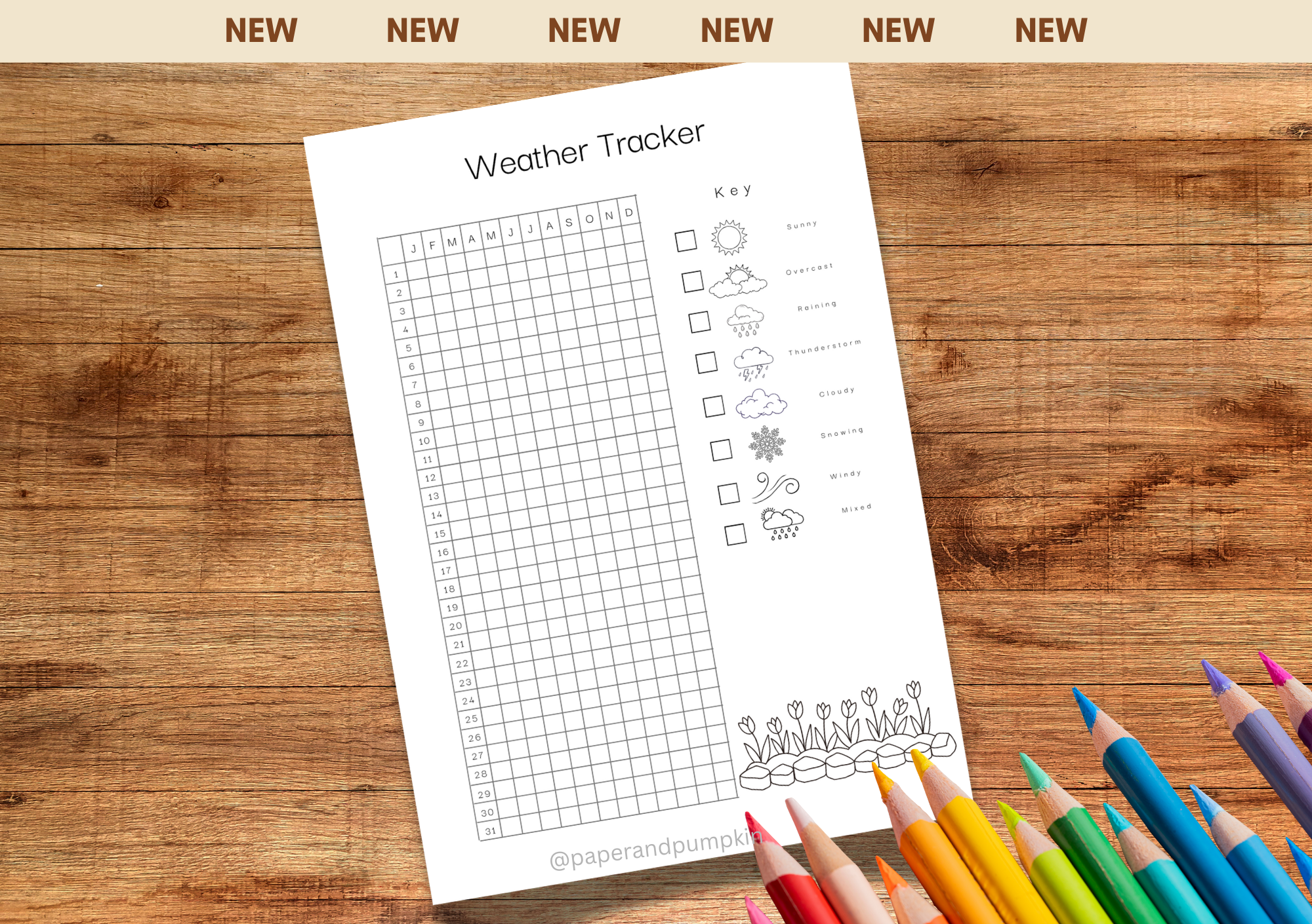 Weather Tracker Bullet Journal Page