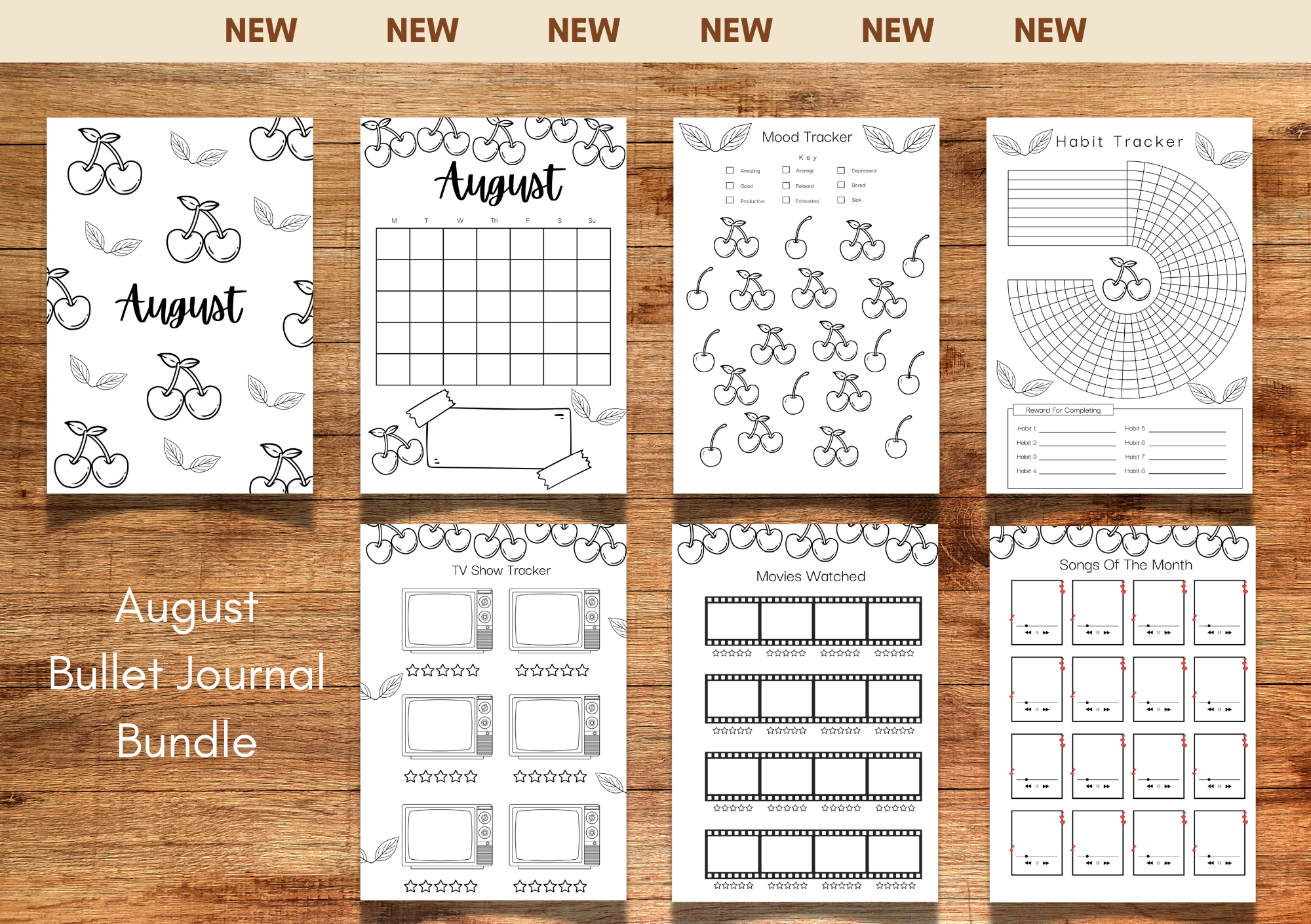 August Bullet Journal Pages