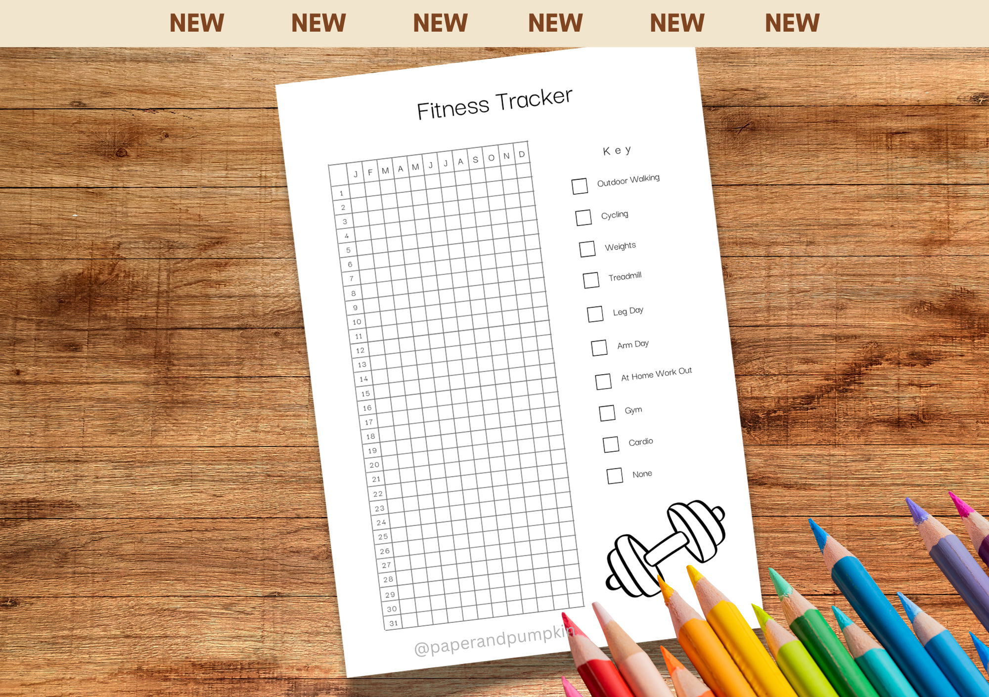 Fitness Tracker Bullet Journal Page