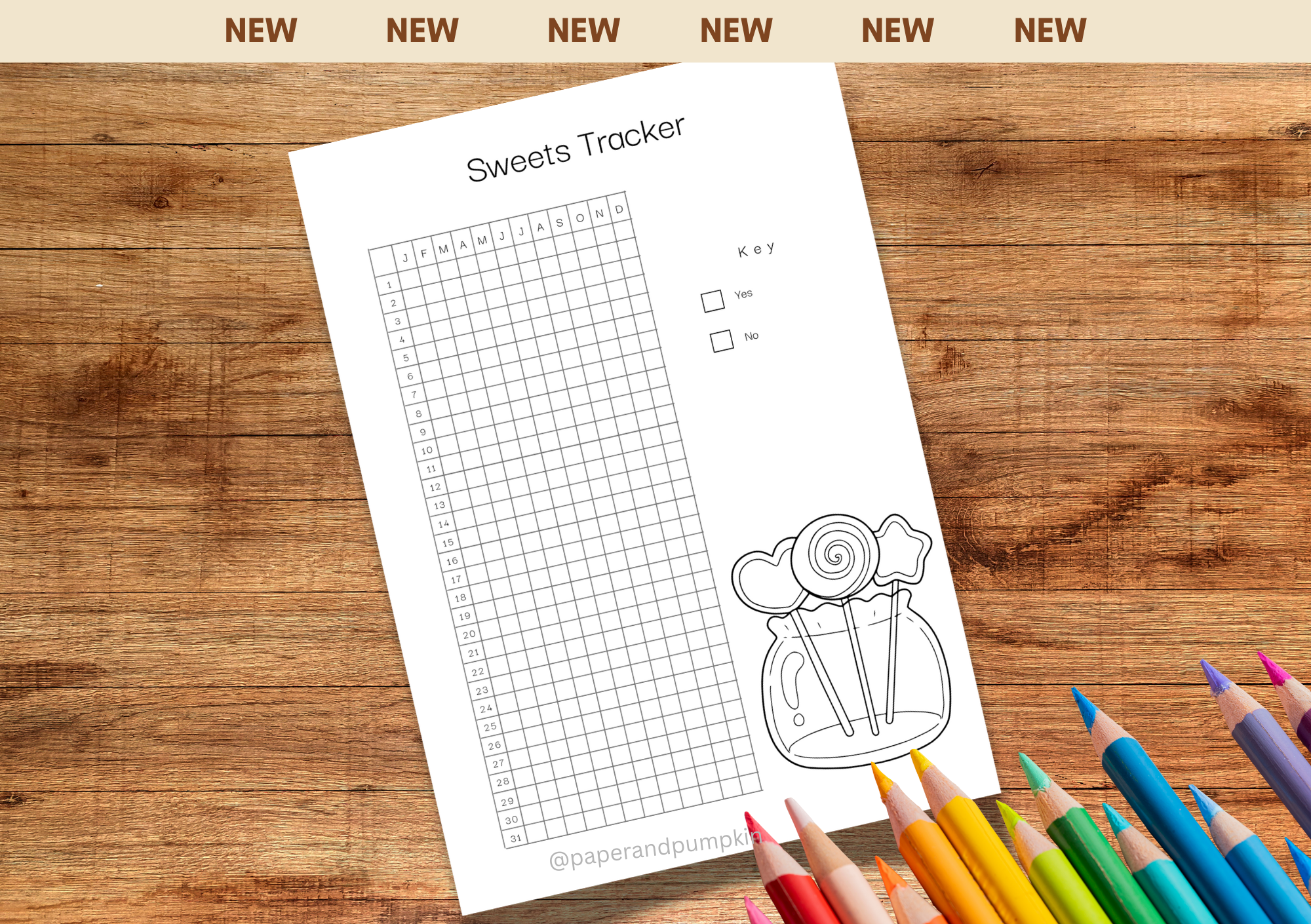 Sweets Tracker Bullet Journal Page