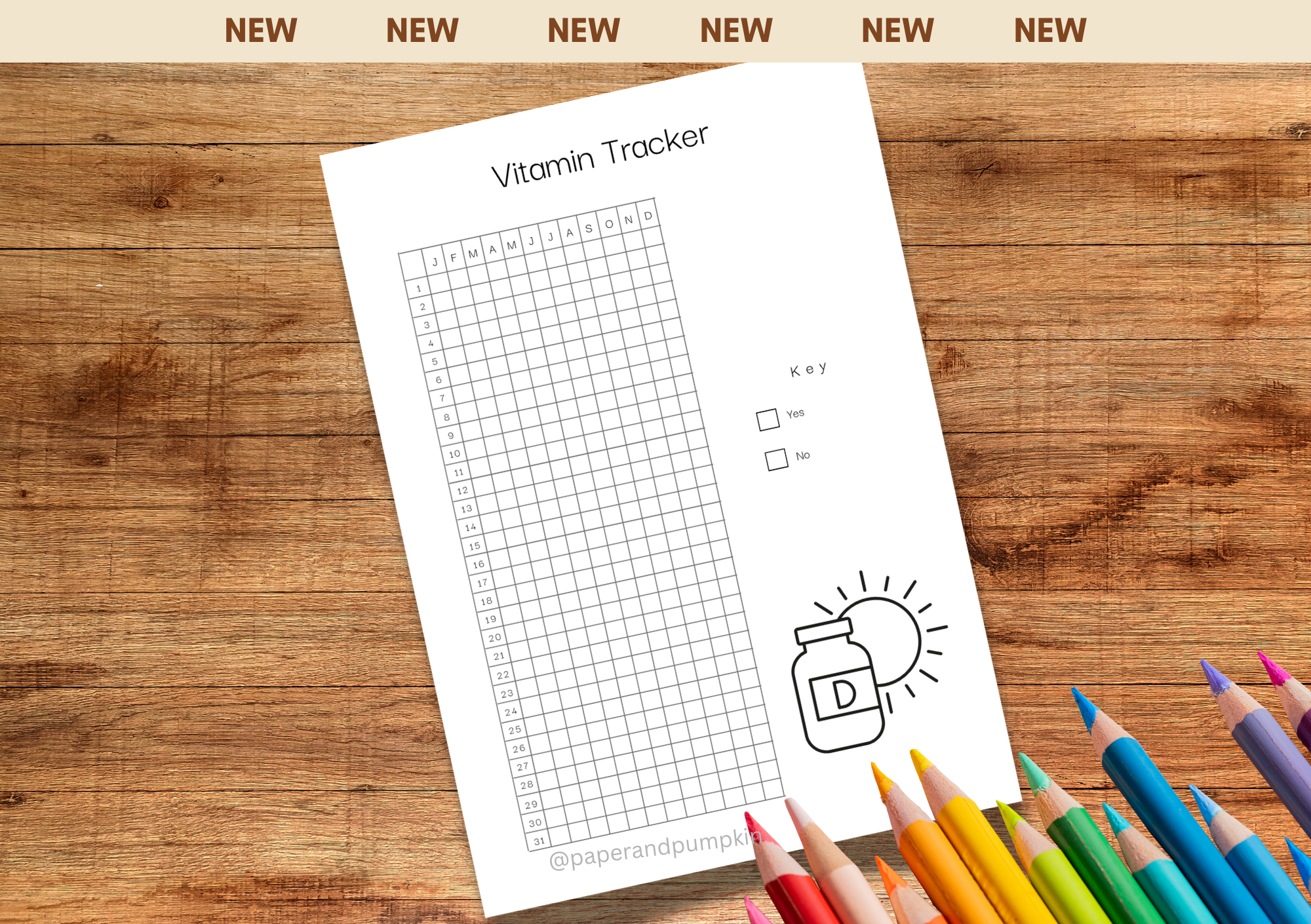 Vitamin Tracker Bullet Journal Page