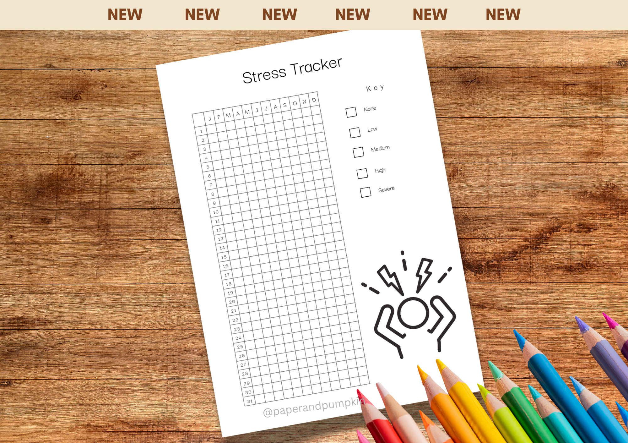 Stress Tracker Bullet Journal Page