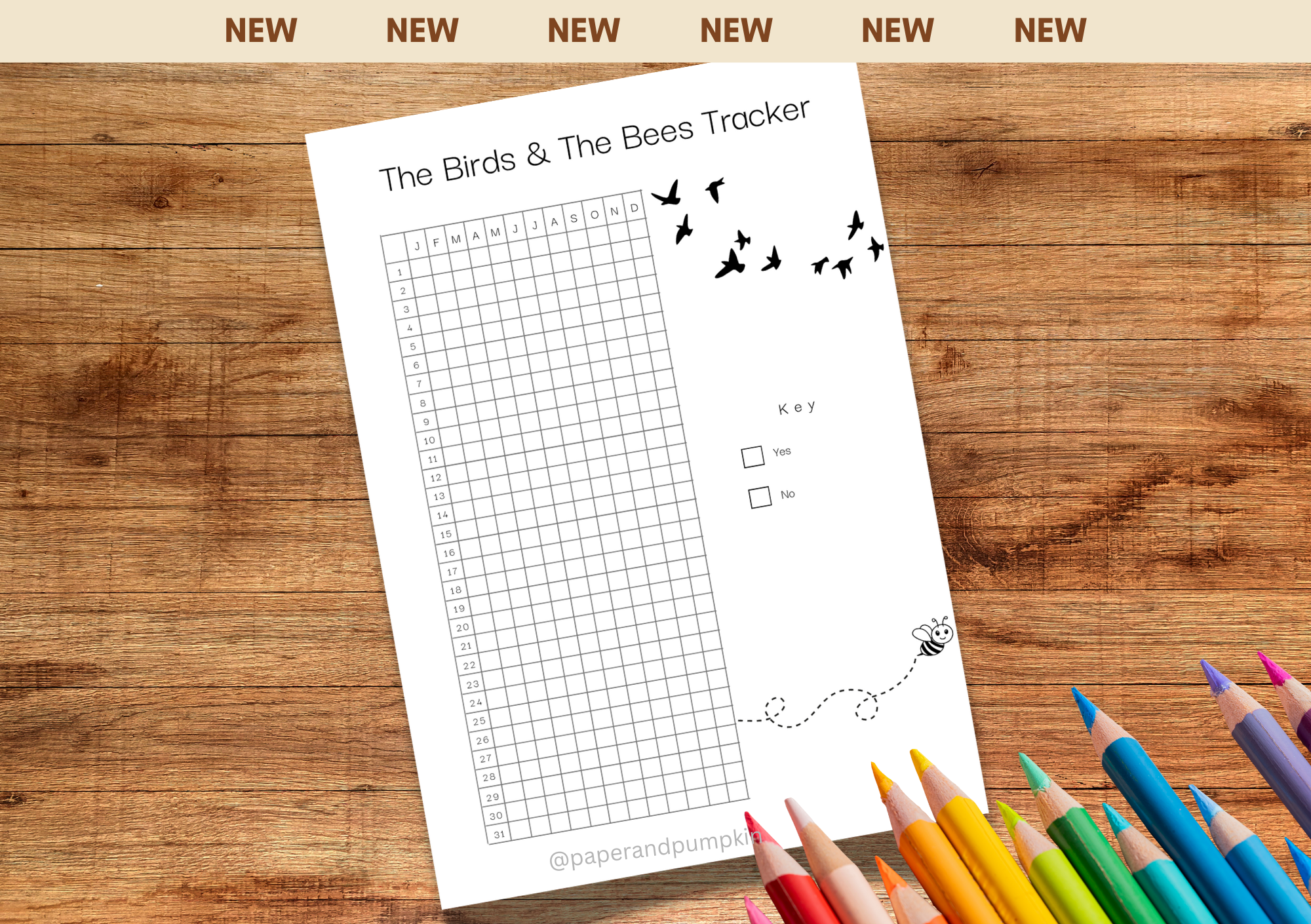 The Birds & The Bees Tracker Bullet Journal Page