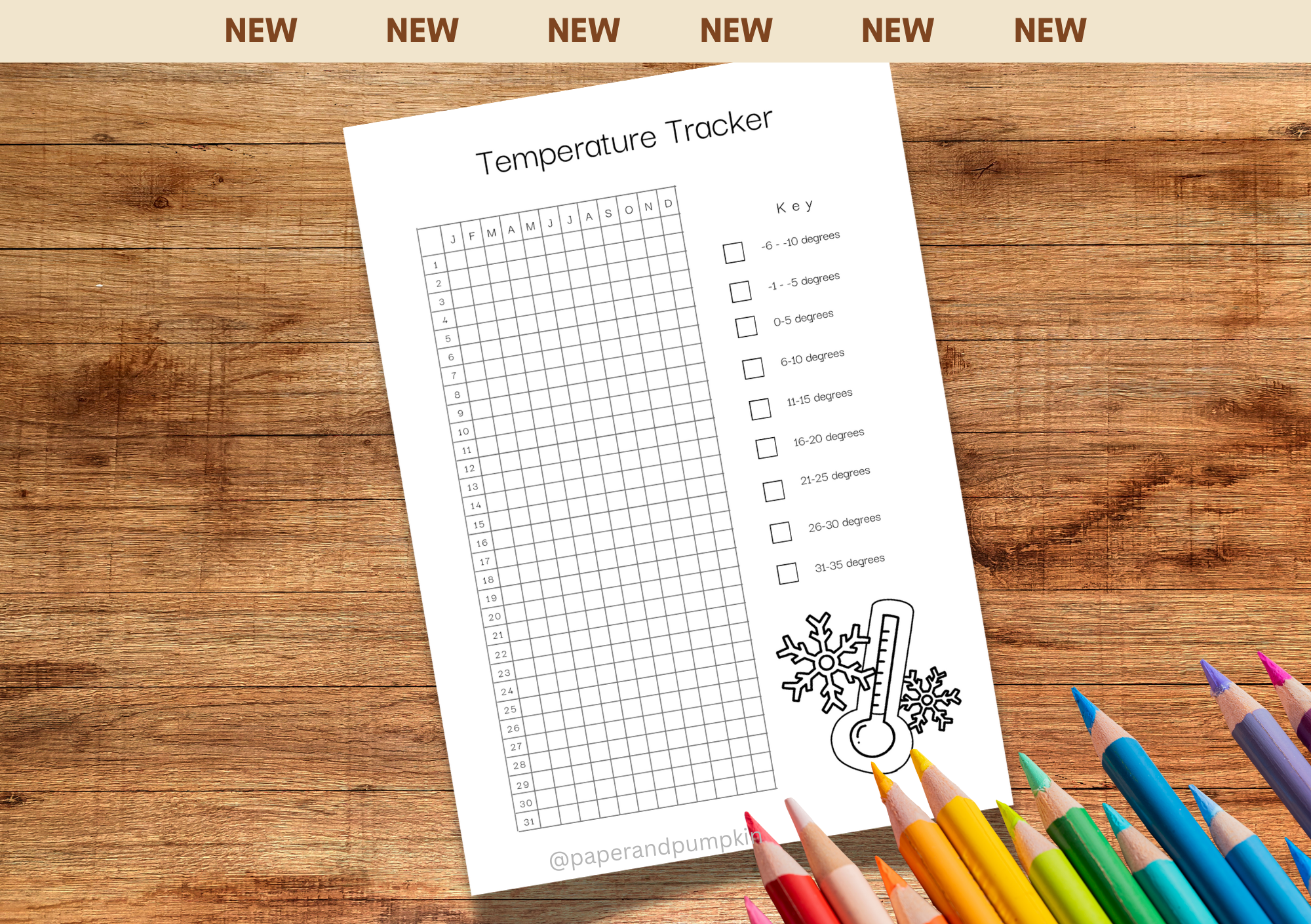 Temperature Tracker Bullet Journal Page
