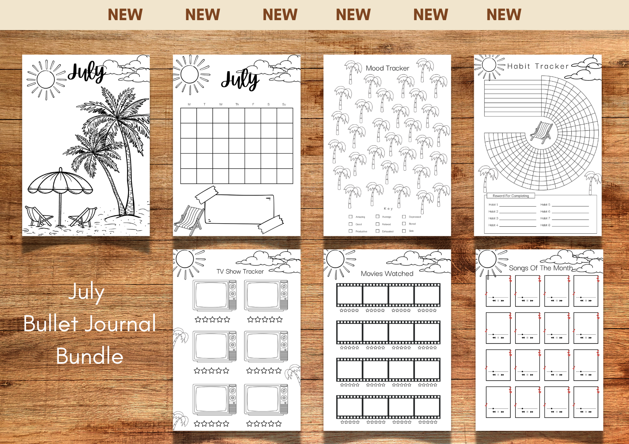 July Bullet Journal Pages