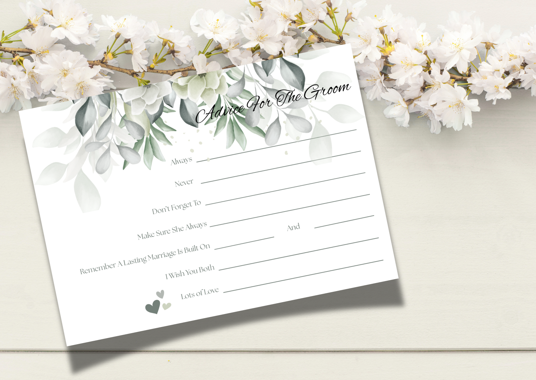 Advice To Groom Cards - Eucalyptus